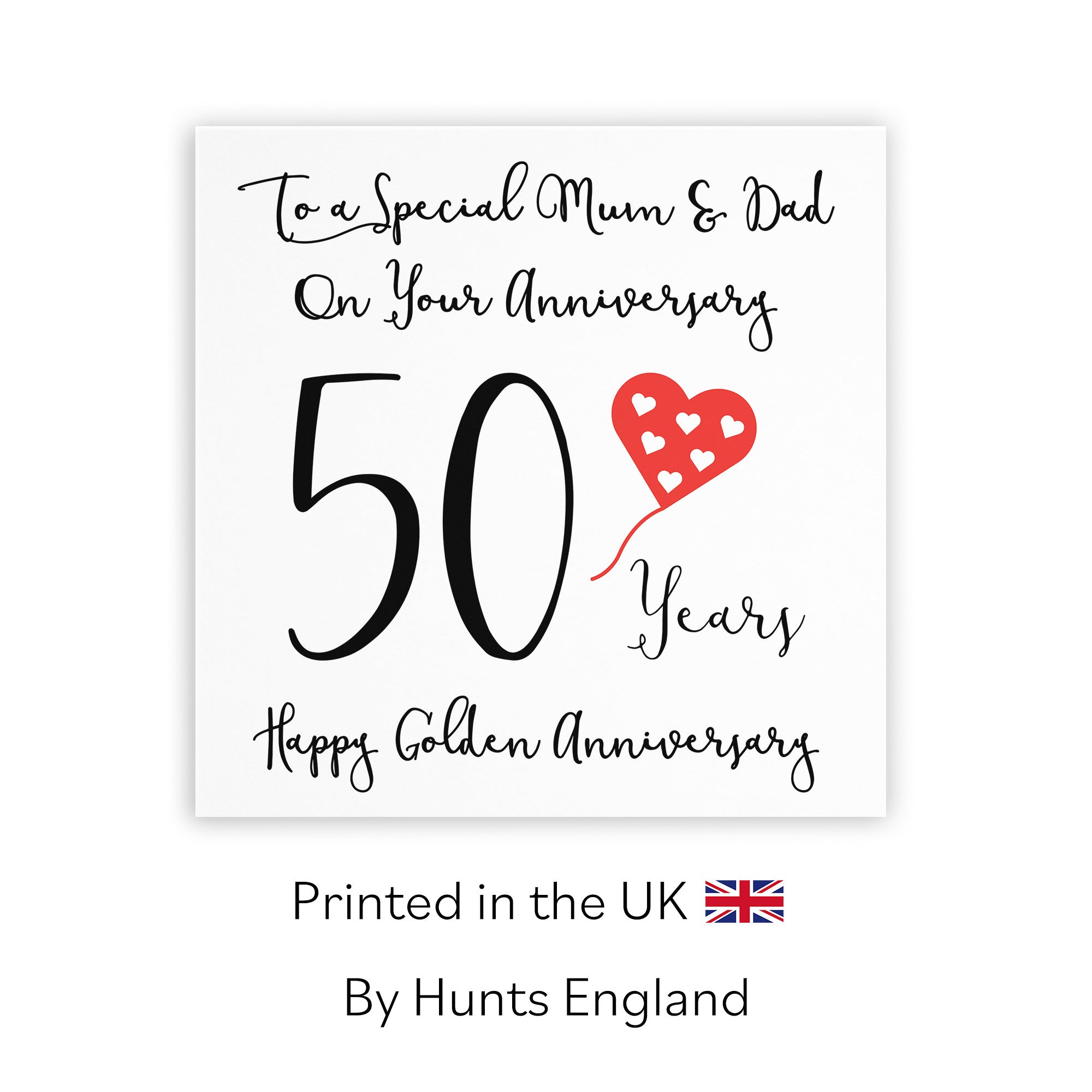 50th Mum And Dad Anniversary Card Love Heart - Default Title (TH02530)
