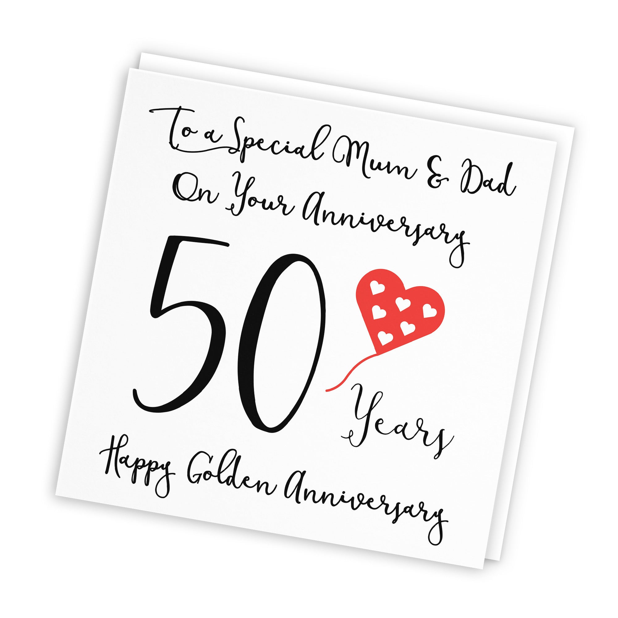 50th Mum And Dad Anniversary Card Love Heart - Default Title (TH02530)