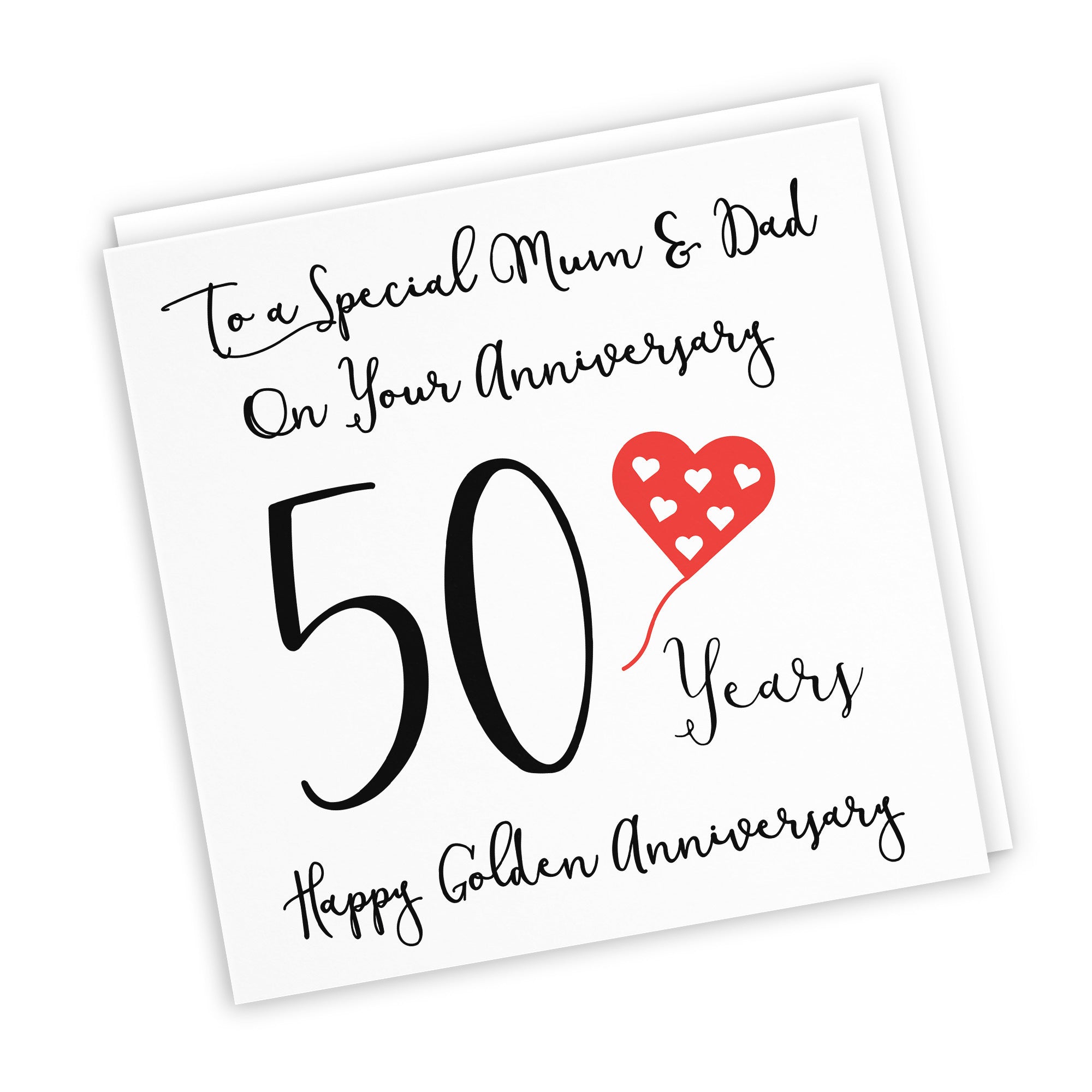 50th Mum And Dad Anniversary Card Love Heart - Default Title (TH02530)