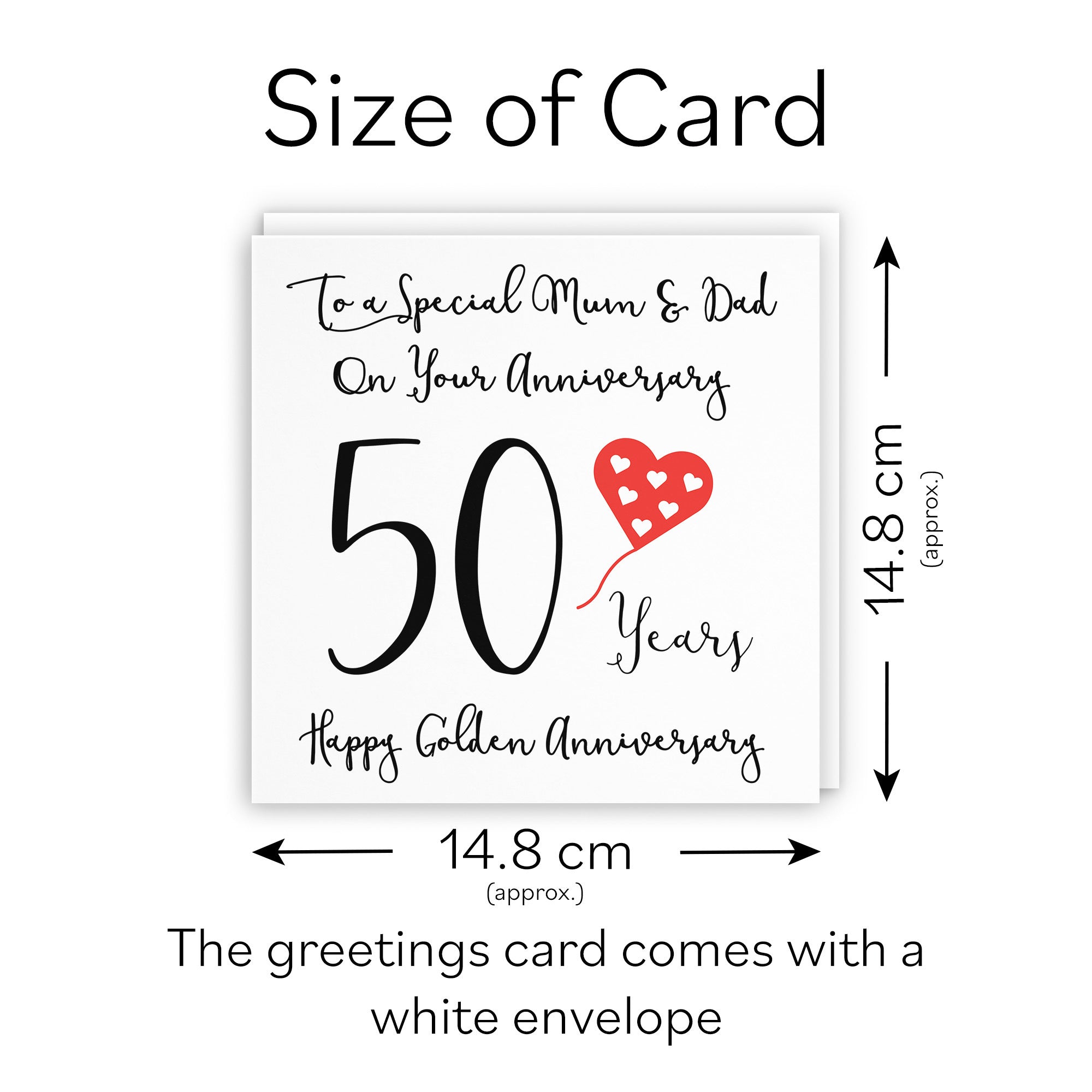 50th Mum And Dad Anniversary Card Love Heart - Default Title (TH02530)