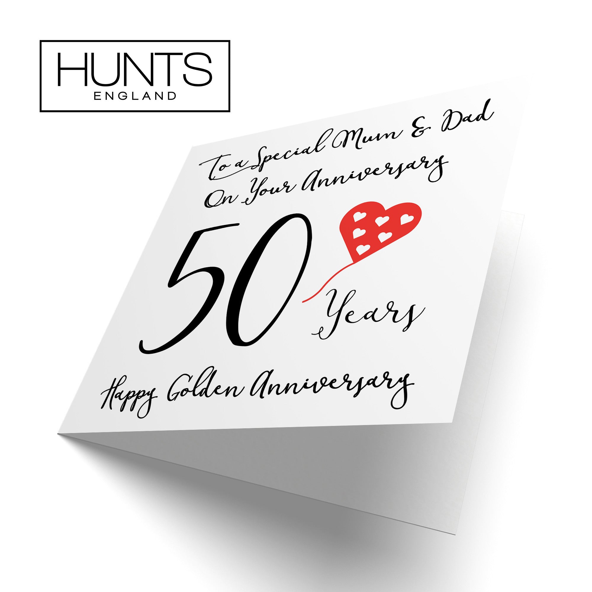 50th Mum And Dad Anniversary Card Love Heart - Default Title (TH02530)