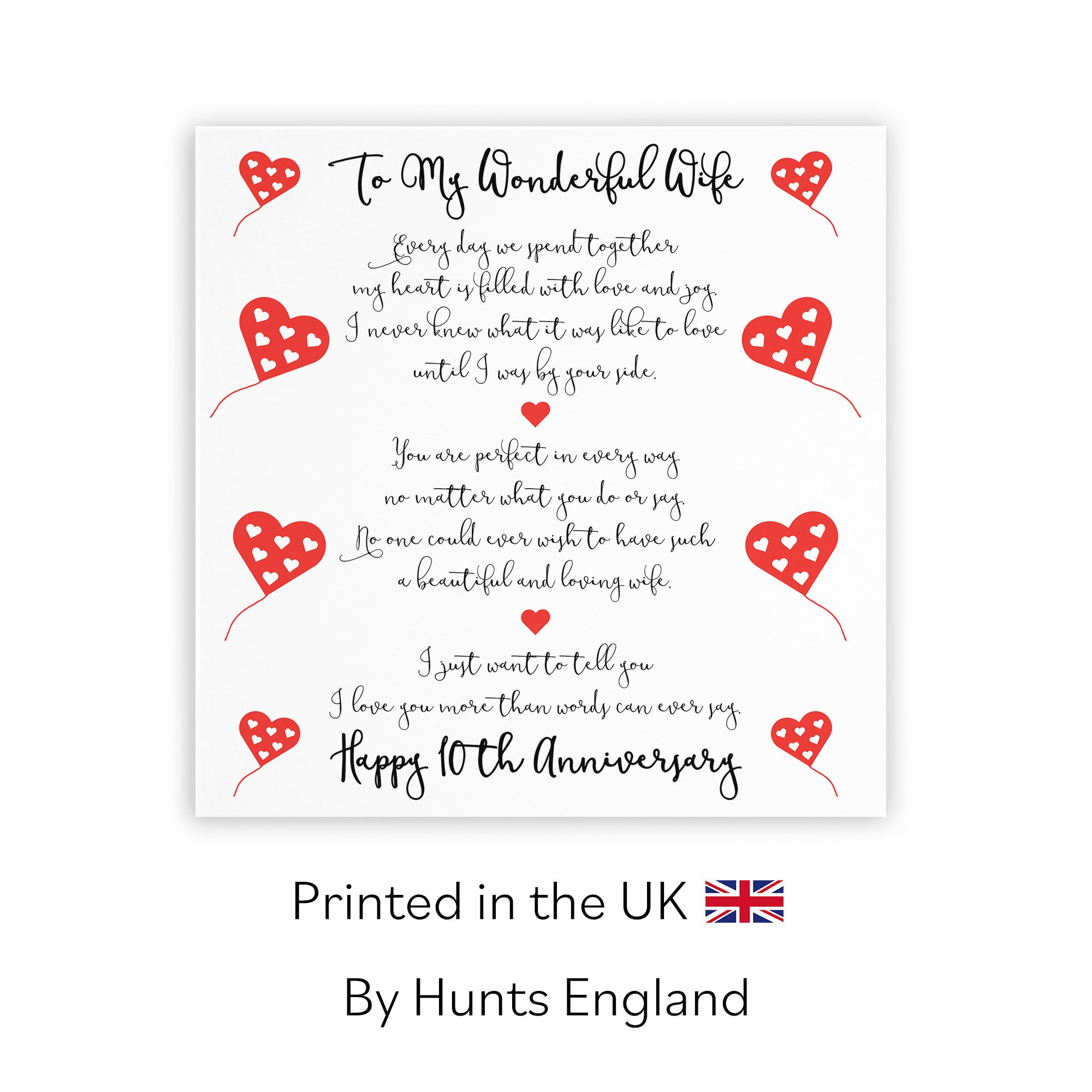 10th Wife Anniversary Card Romantic Verses - Default Title (TH02531)