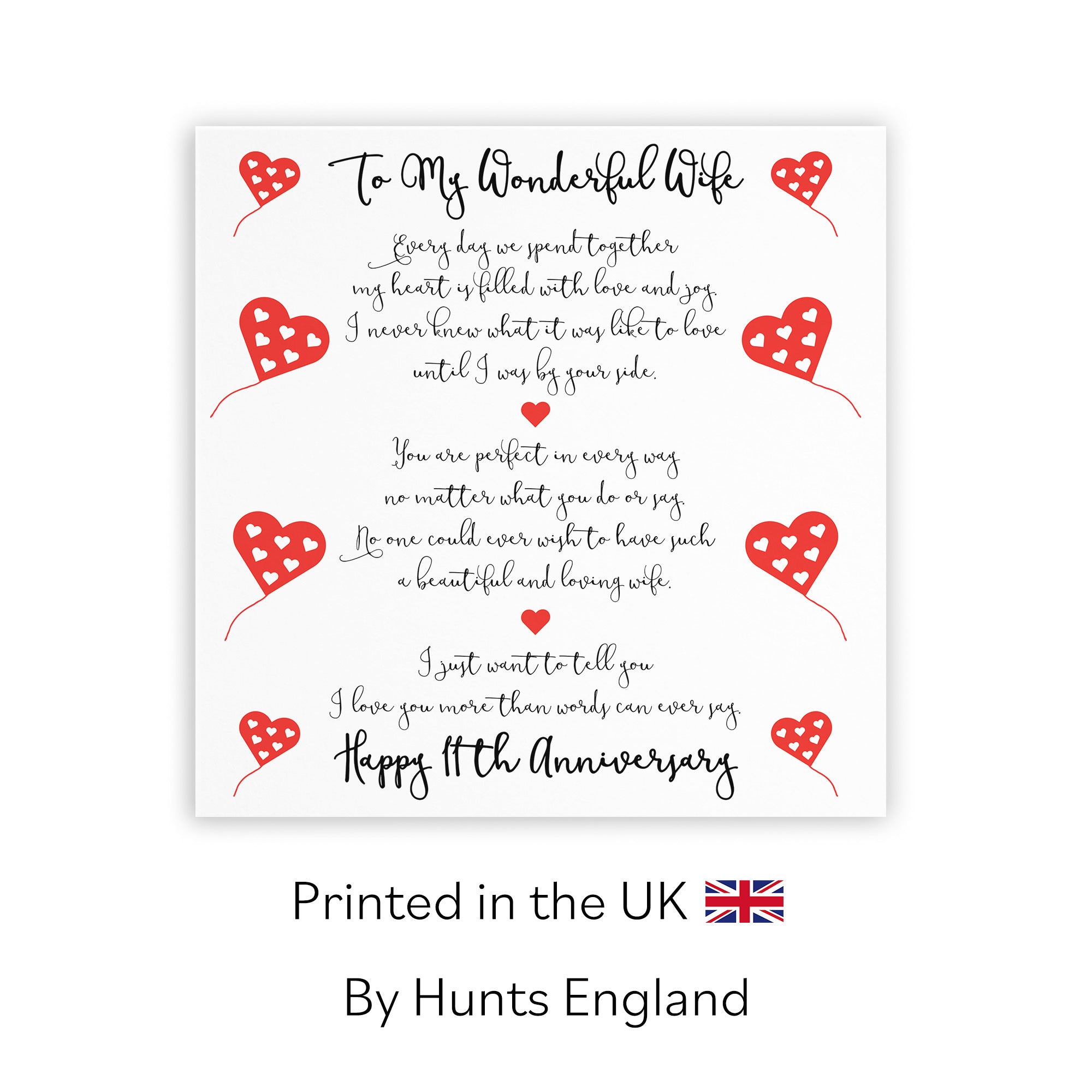 11th Wife Anniversary Card Romantic Verses - Default Title (TH02532)
