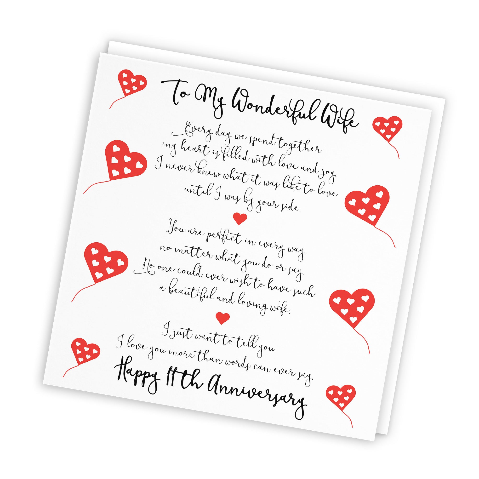 11th Wife Anniversary Card Romantic Verses - Default Title (TH02532)