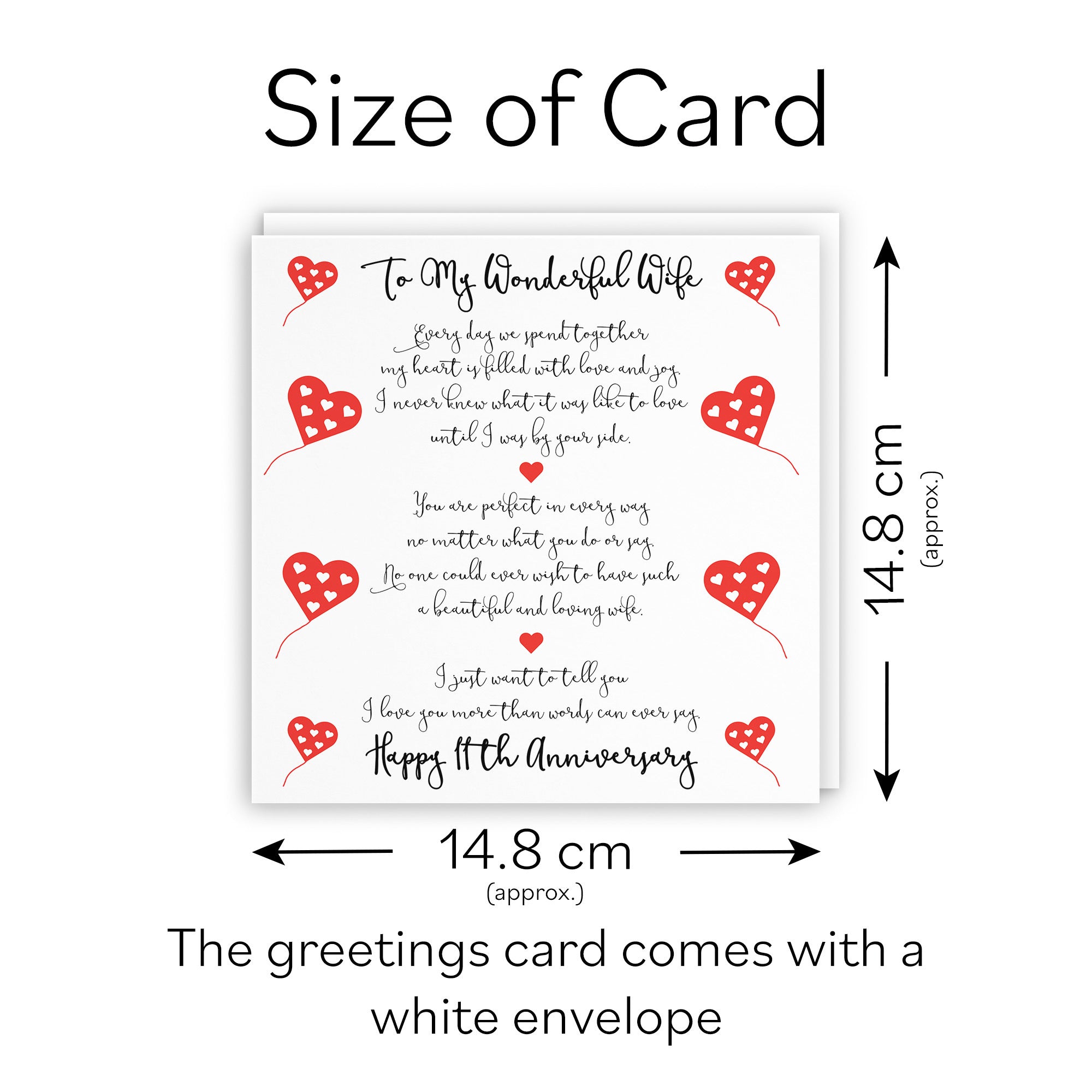 11th Wife Anniversary Card Romantic Verses - Default Title (TH02532)