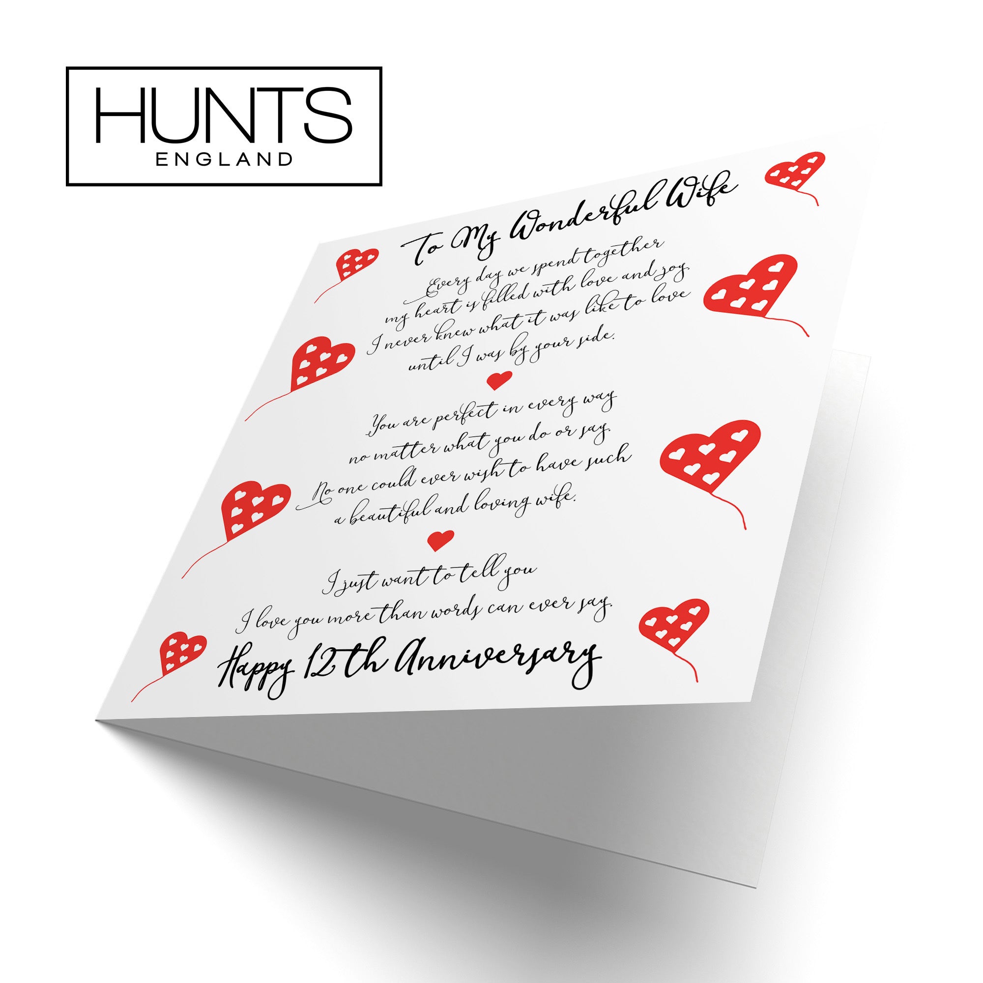 12th Wife Anniversary Card Romantic Verses - Default Title (TH02533)