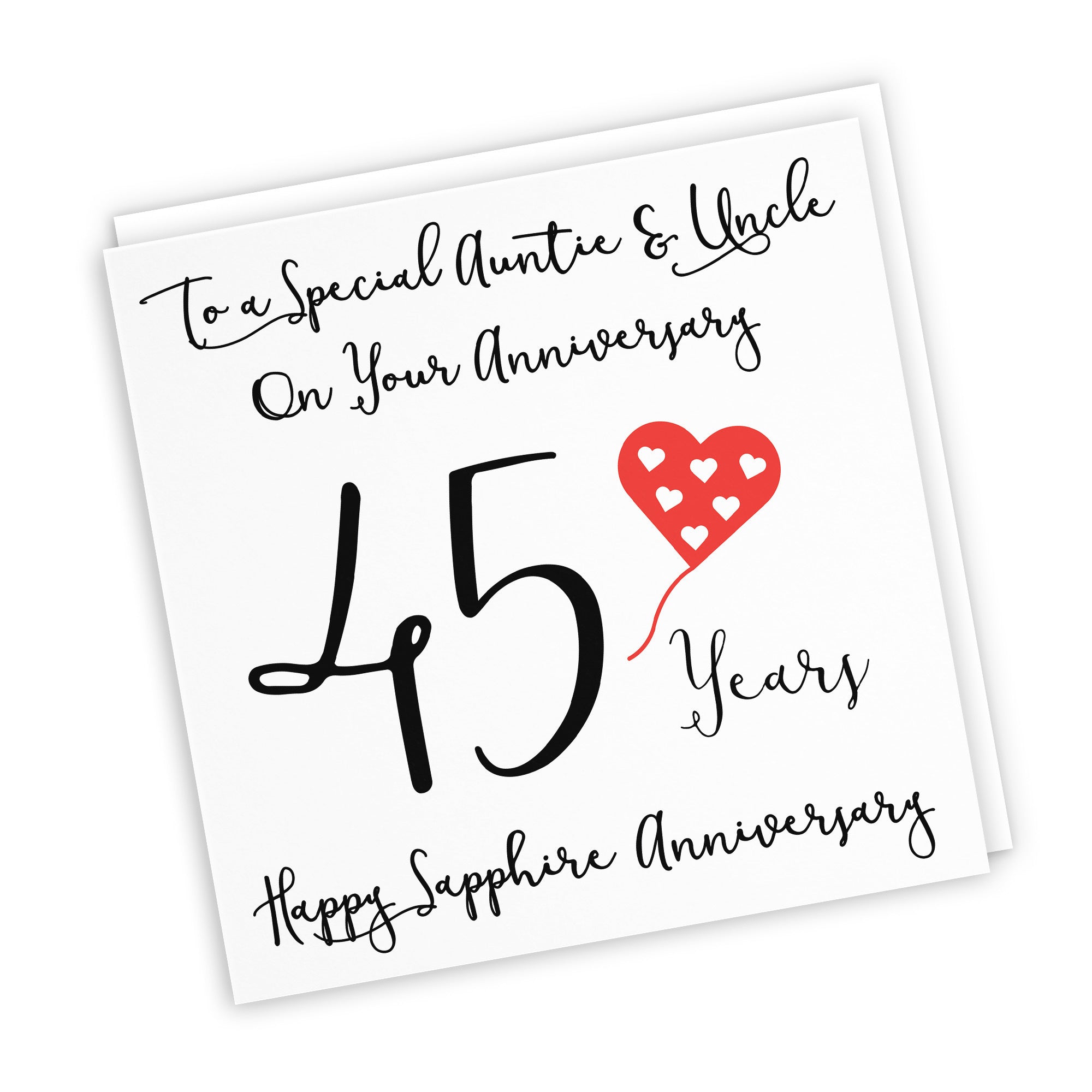 45th Auntie And Uncle Anniversary Card Love Heart - Default Title (TH02534)
