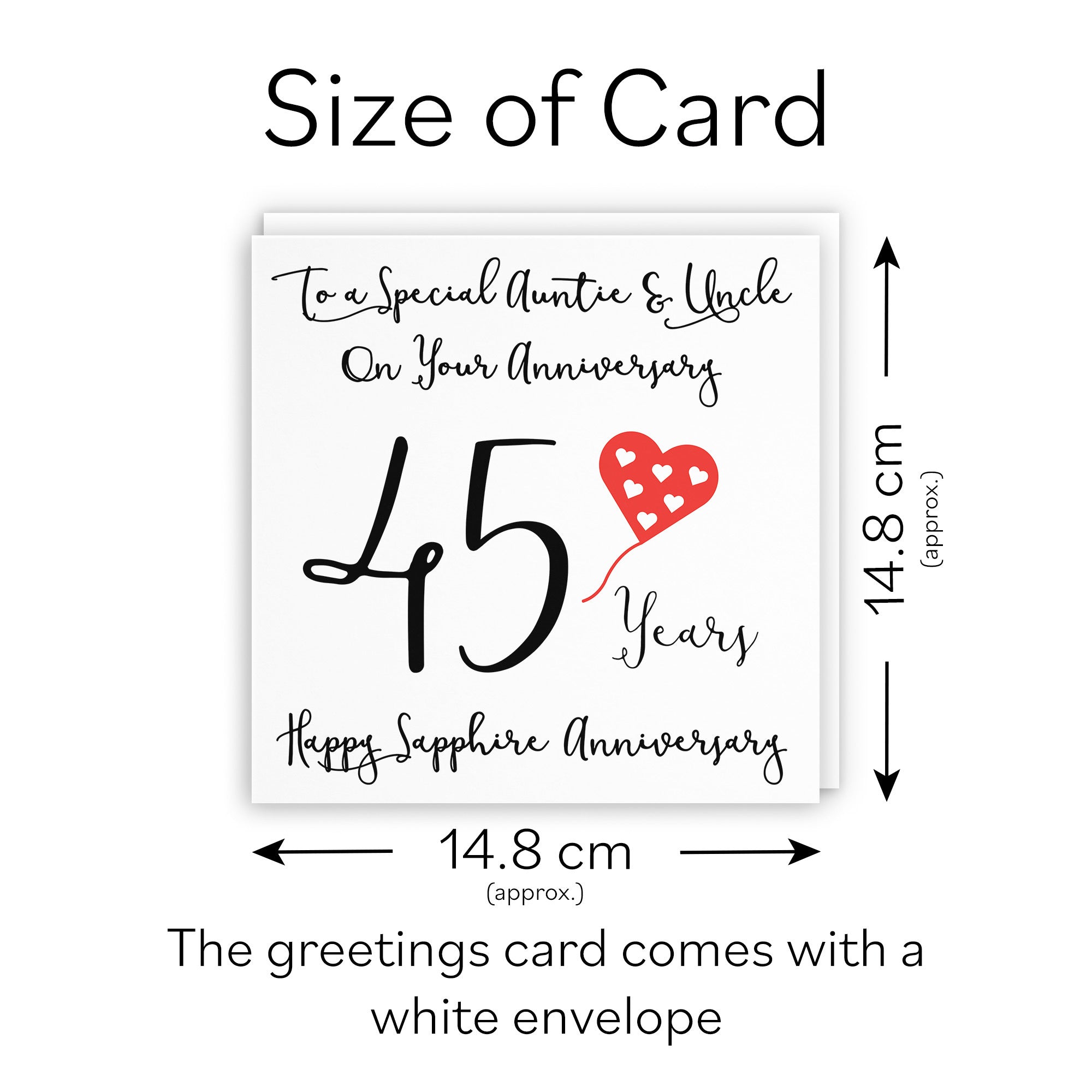 45th Auntie And Uncle Anniversary Card Love Heart - Default Title (TH02534)