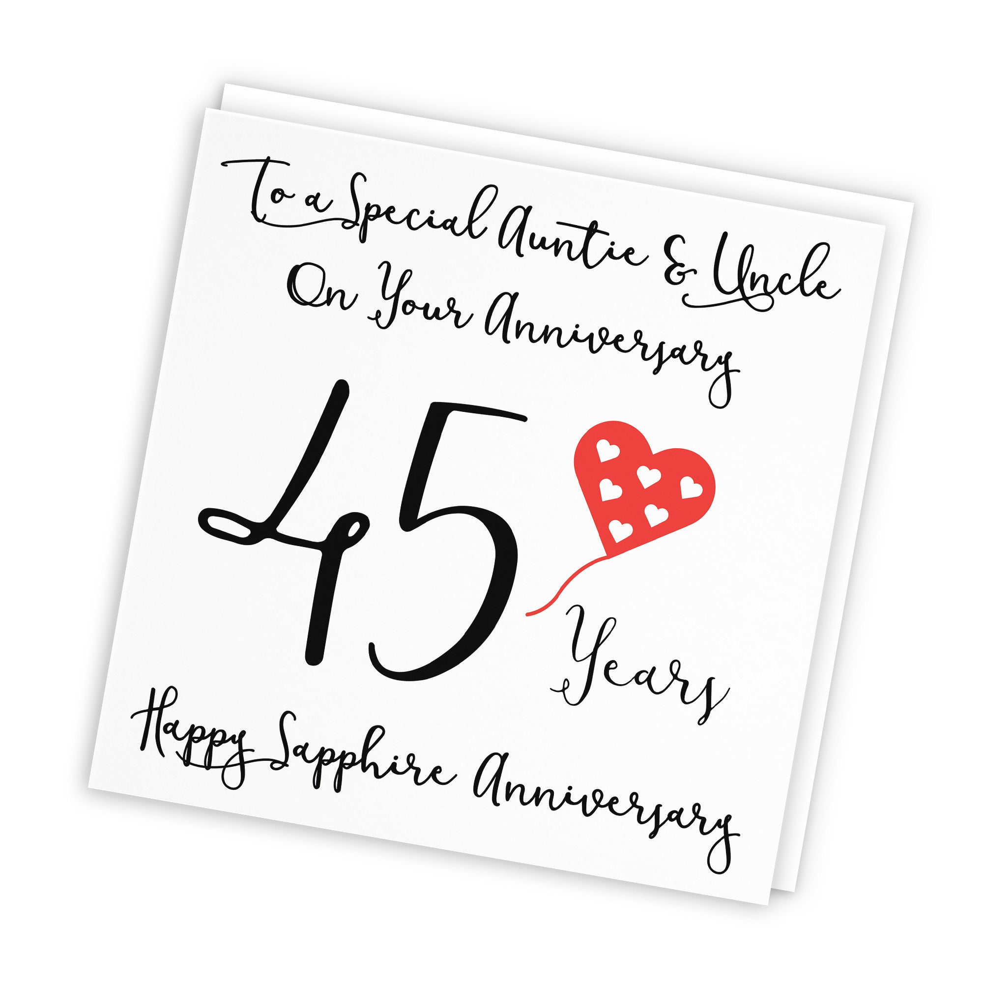 45th Auntie And Uncle Anniversary Card Love Heart - Default Title (TH02534)