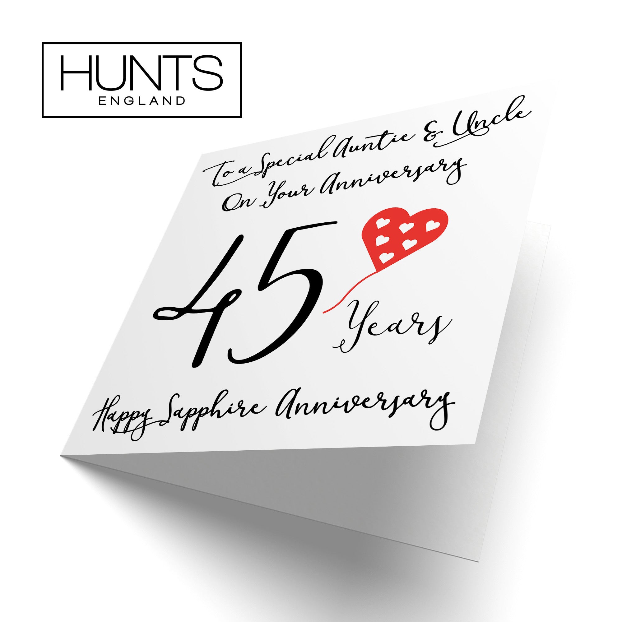 45th Auntie And Uncle Anniversary Card Love Heart - Default Title (TH02534)