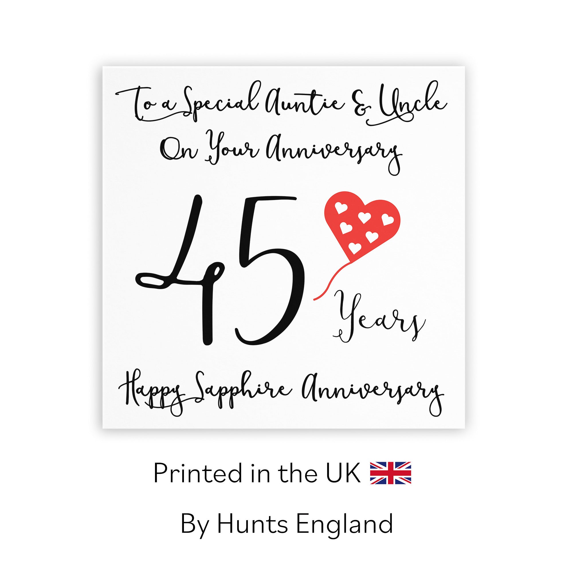 45th Auntie And Uncle Anniversary Card Love Heart - Default Title (TH02534)