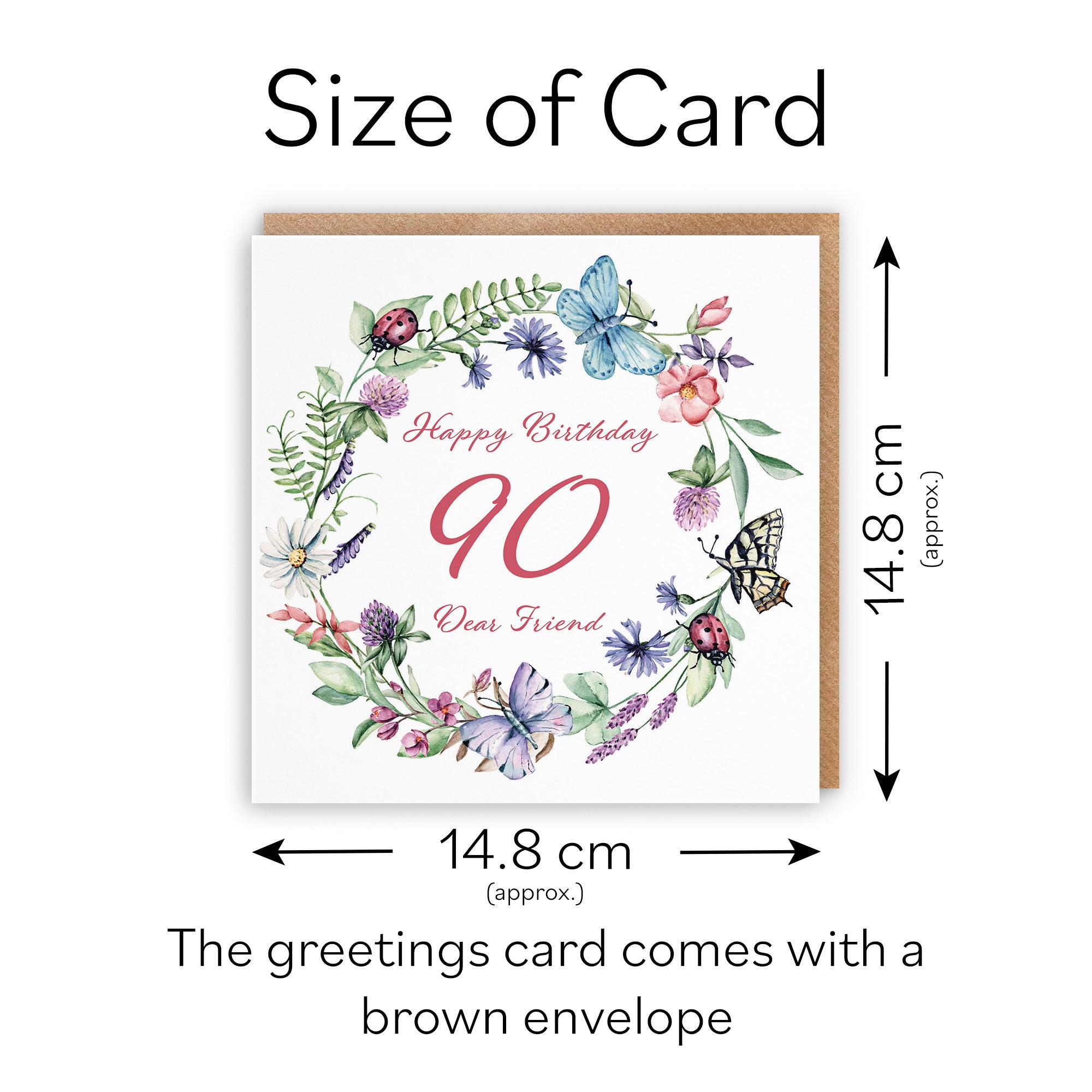 90th Friend Birthday Card Meadow - Default Title (TH02644)