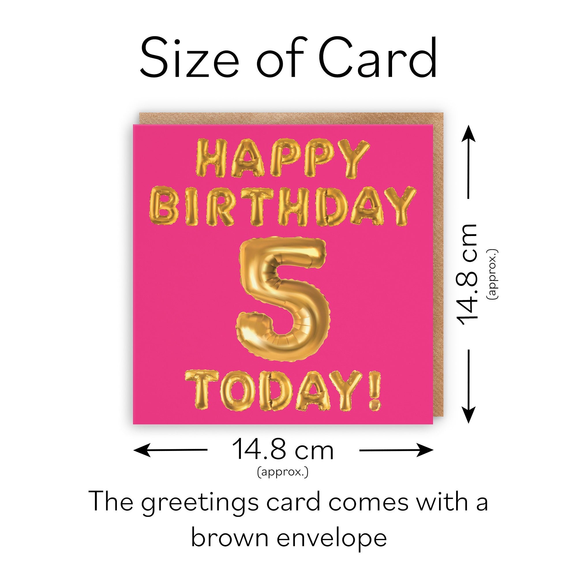5th Birthday Card Pink Balloon - Default Title (TH02645)