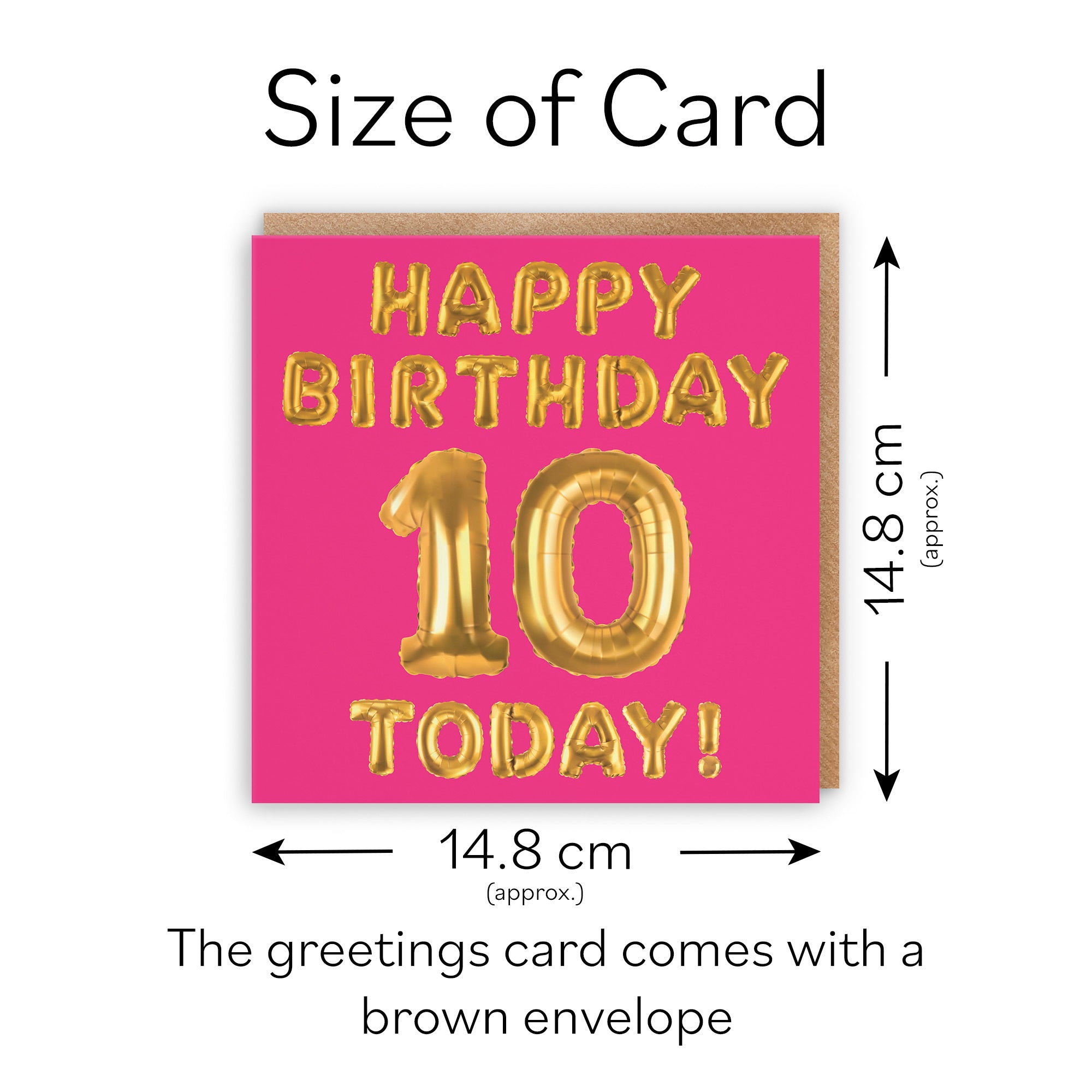 10th Birthday Card Pink Balloon - Default Title (TH02646)