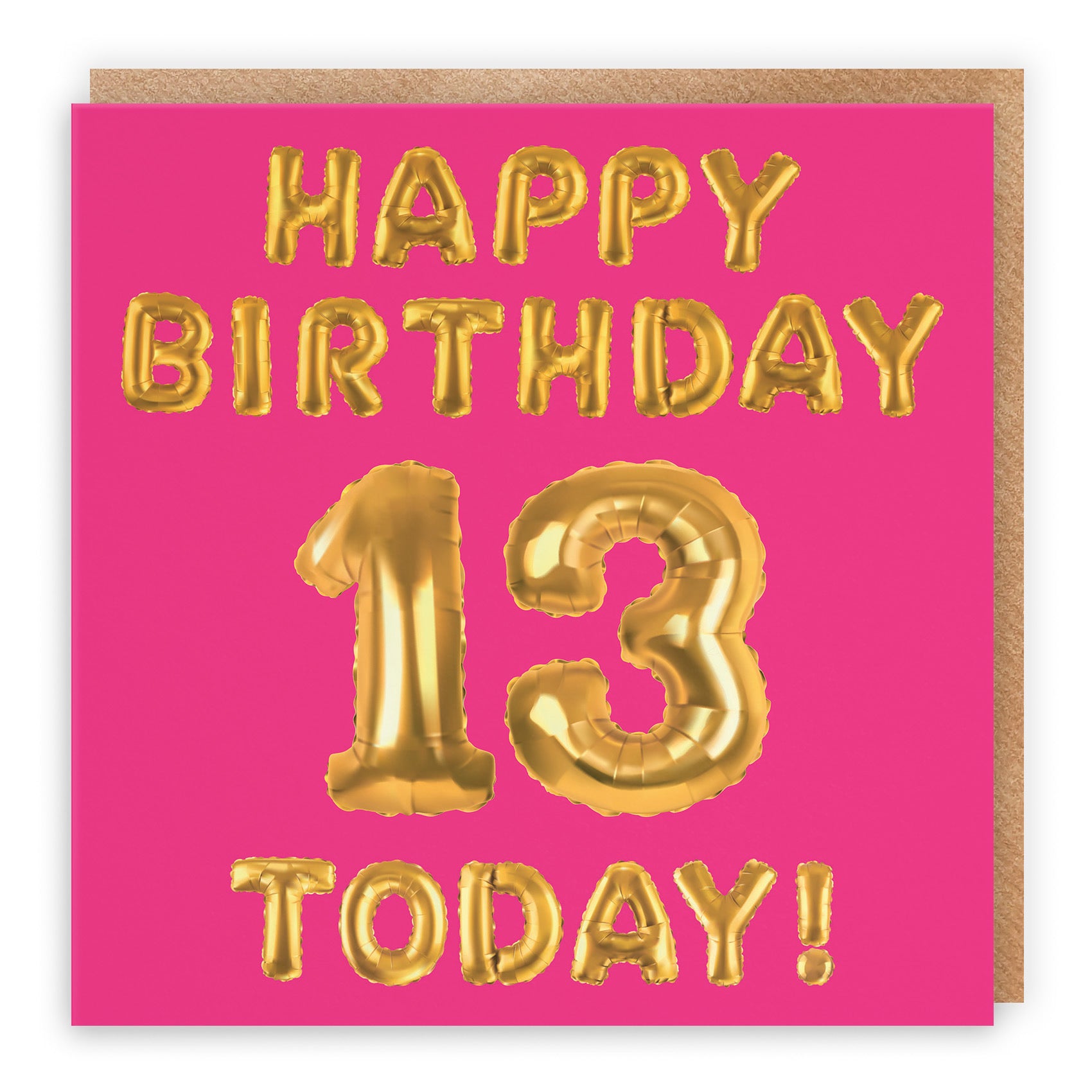 13th Birthday Card Pink Balloon - Default Title (TH02647)