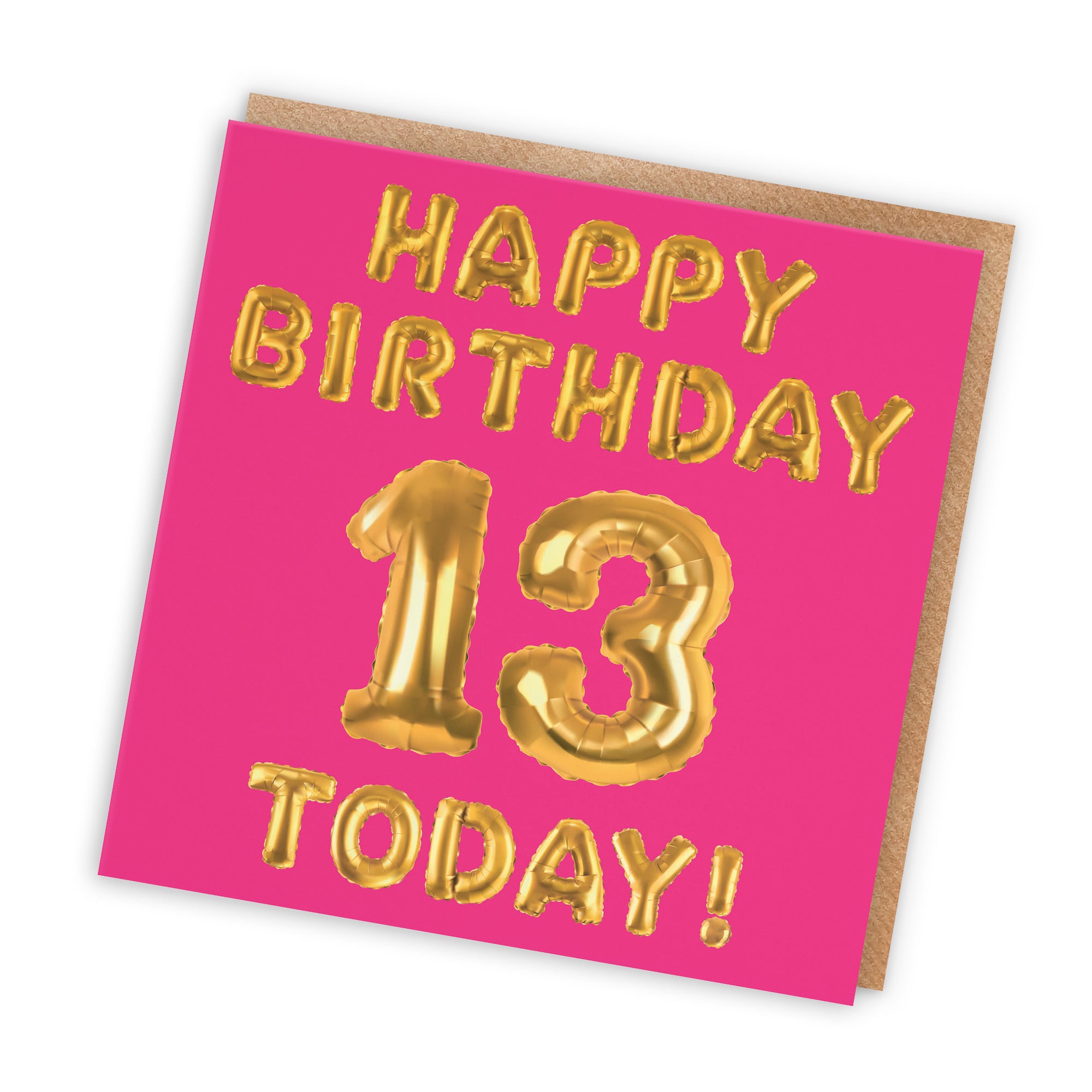 13th Birthday Card Pink Balloon - Default Title (TH02647)
