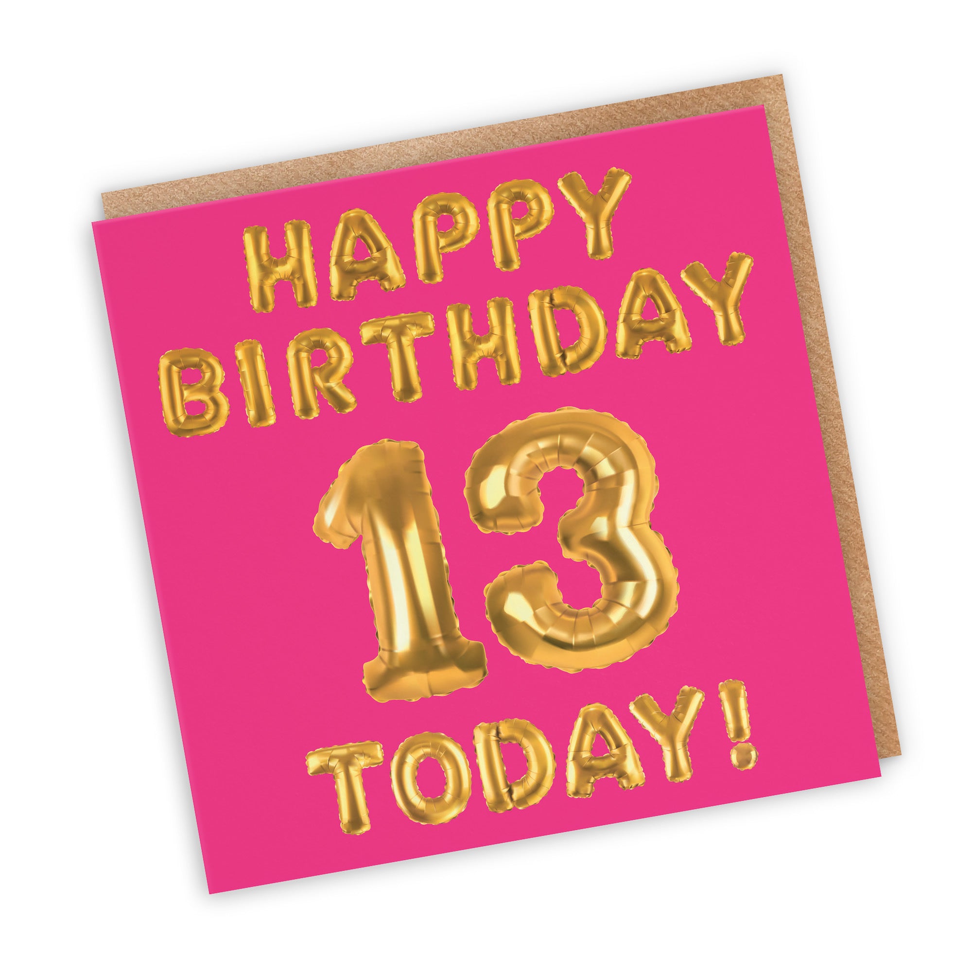 13th Birthday Card Pink Balloon - Default Title (TH02647)