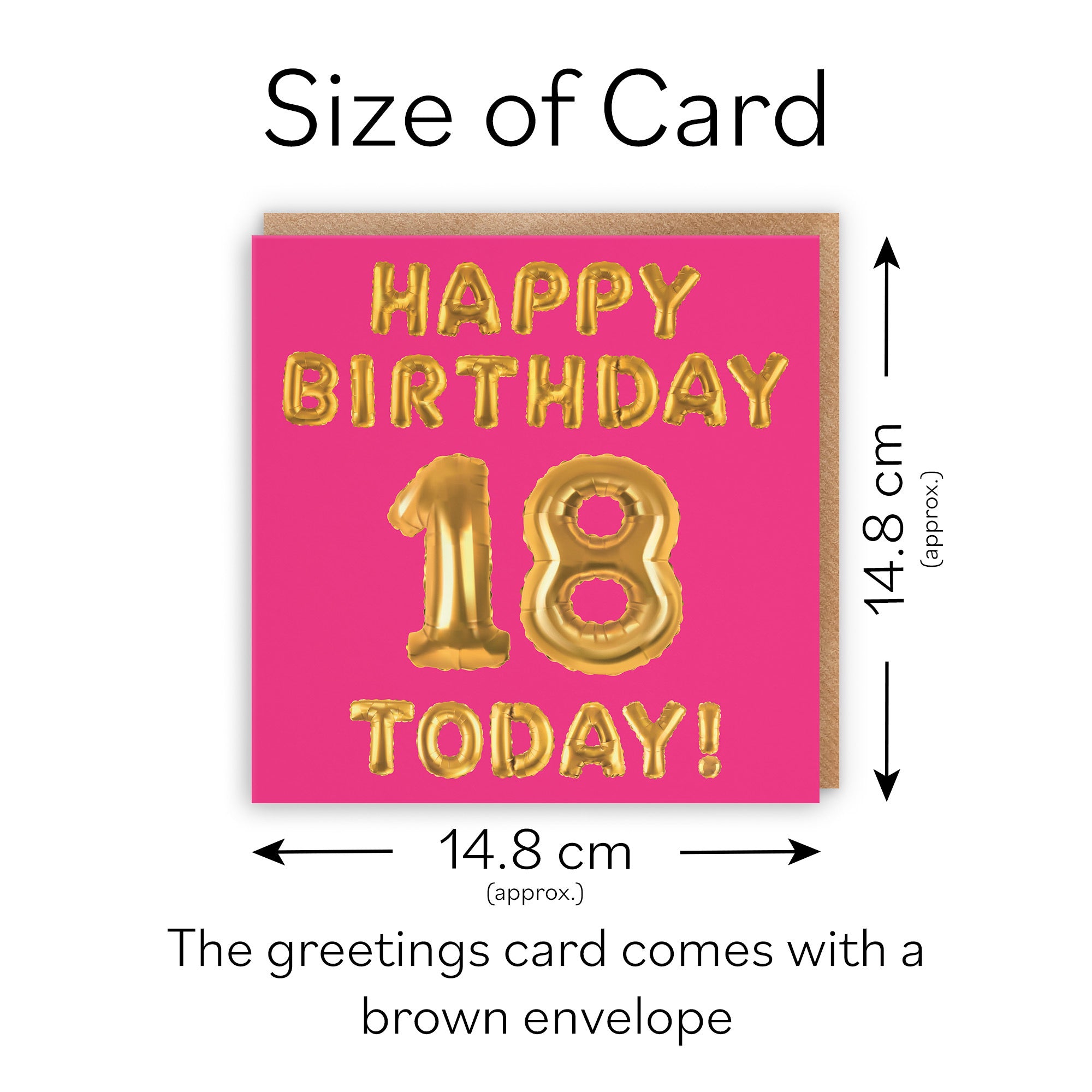 18th Birthday Card Pink Balloon - Default Title (TH02649)