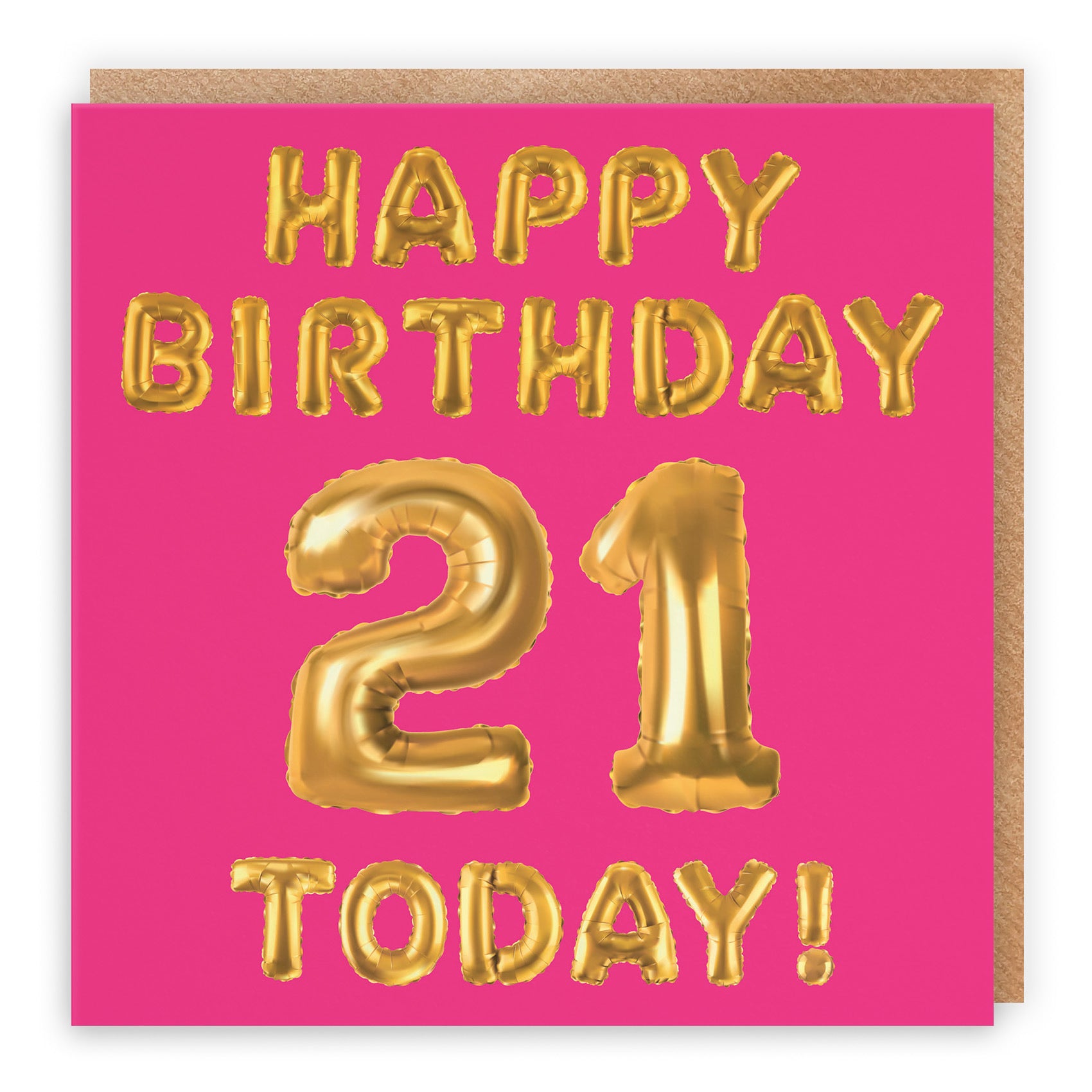 21st Birthday Card Pink Balloon - Default Title (TH02650)
