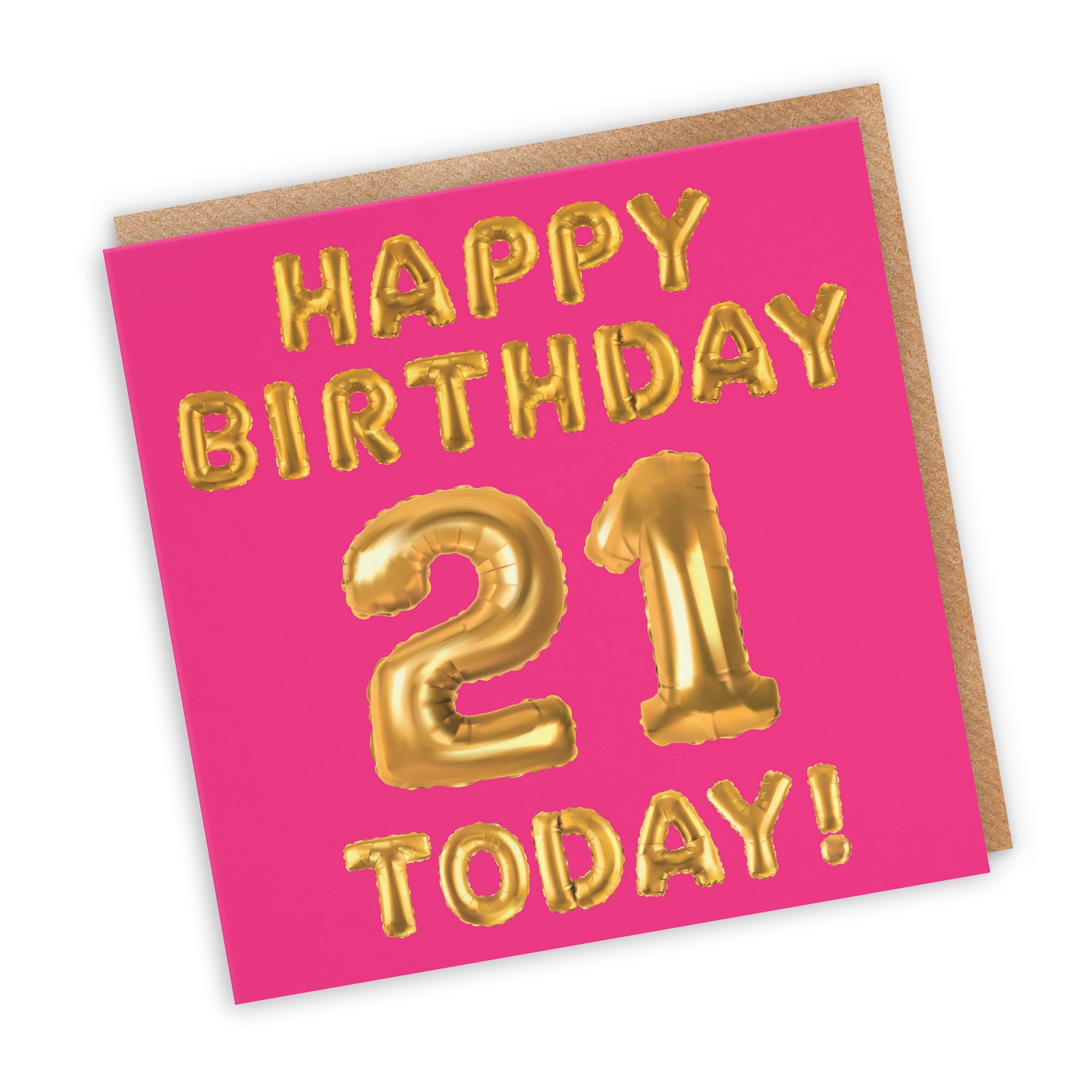 21st Birthday Card Pink Balloon - Default Title (TH02650)