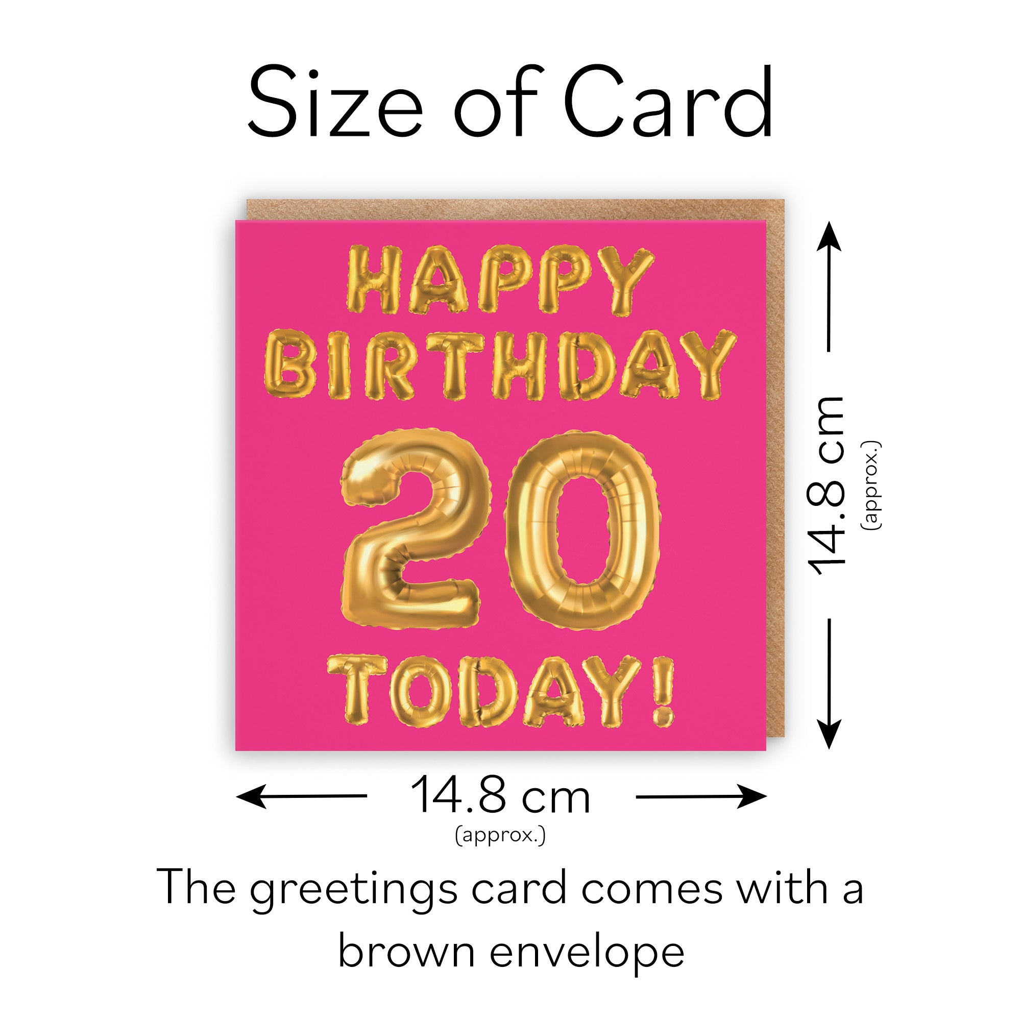 20th Birthday Card Pink Balloon - Default Title (TH02651)