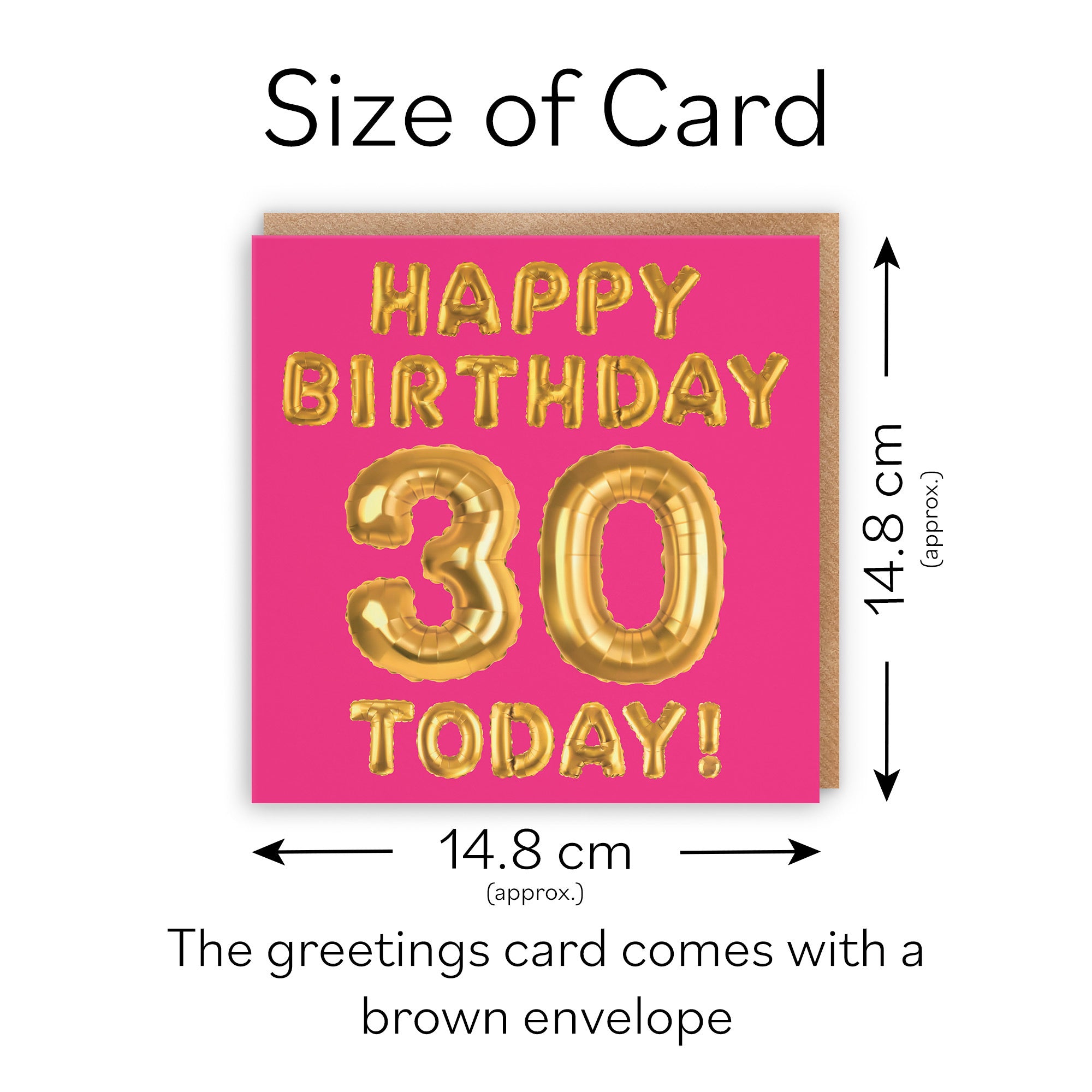 30th Birthday Card Pink Balloon - Default Title (TH02652)