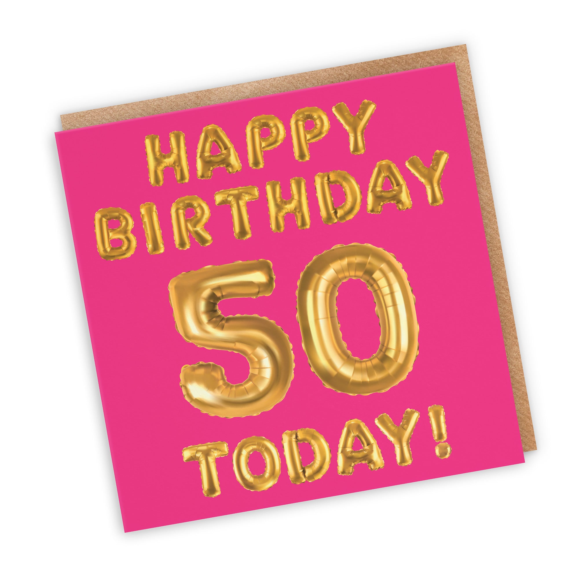 50th Birthday Card Pink Balloon - Default Title (TH02654)