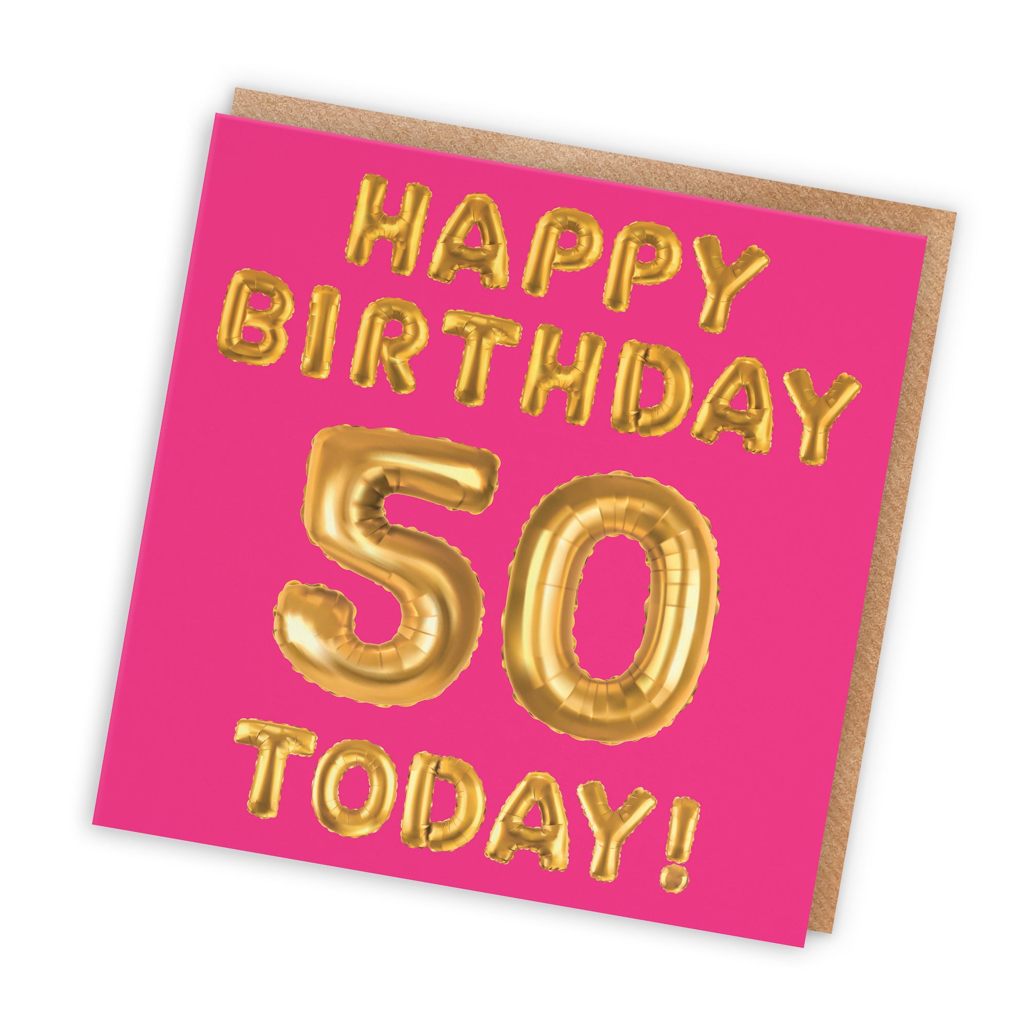 50th Birthday Card Pink Balloon - Default Title (TH02654)