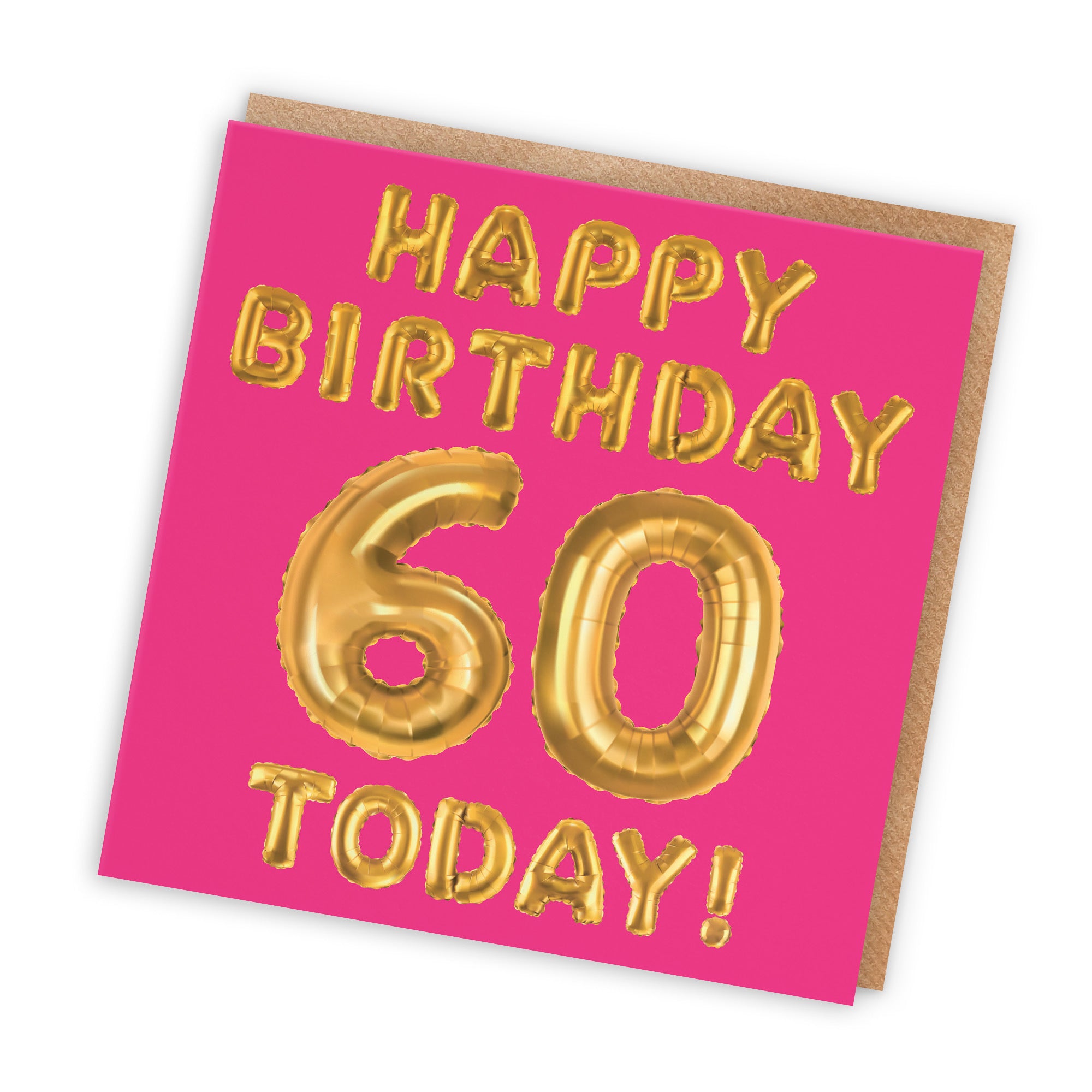 60th Birthday Card Pink Balloon - Default Title (TH02655)