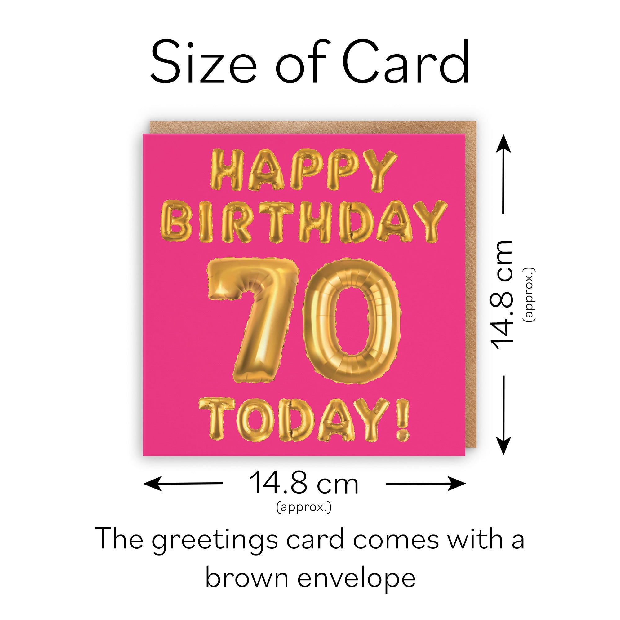 70th Birthday Card Pink Balloon - Default Title (TH02656)