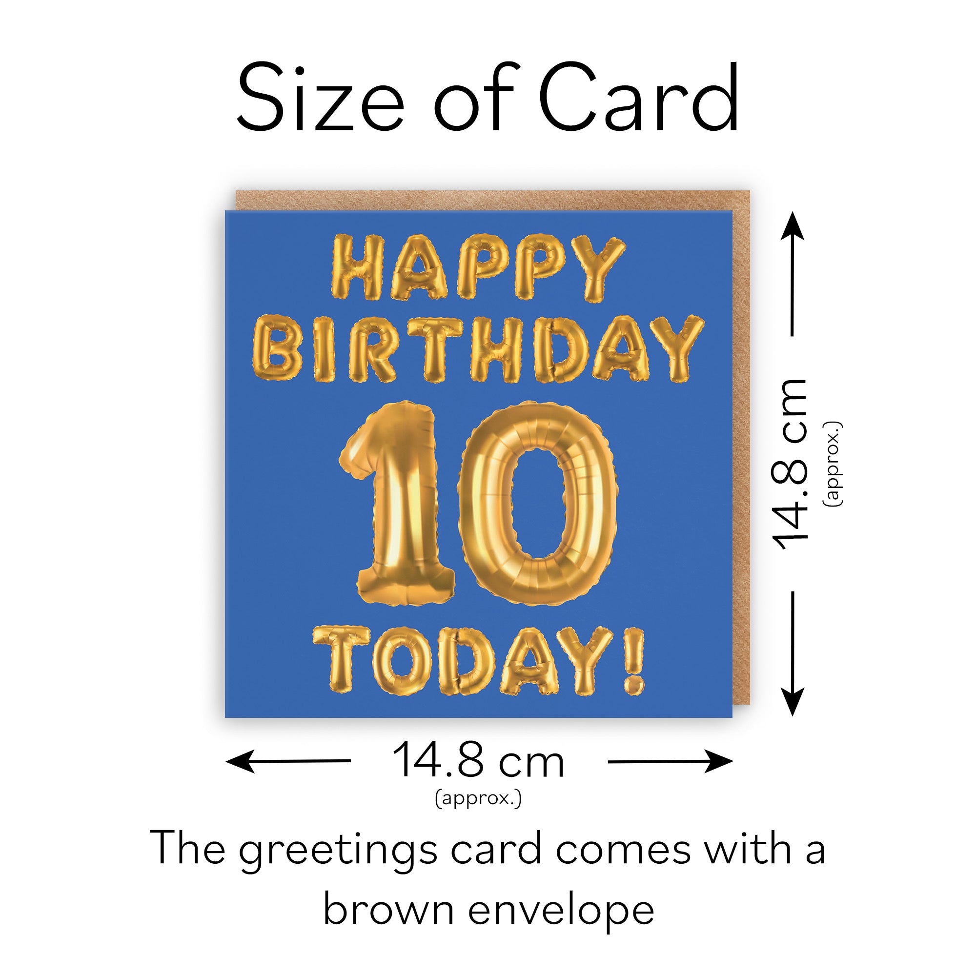 10th Birthday Card Blue Balloon - Default Title (TH02658)
