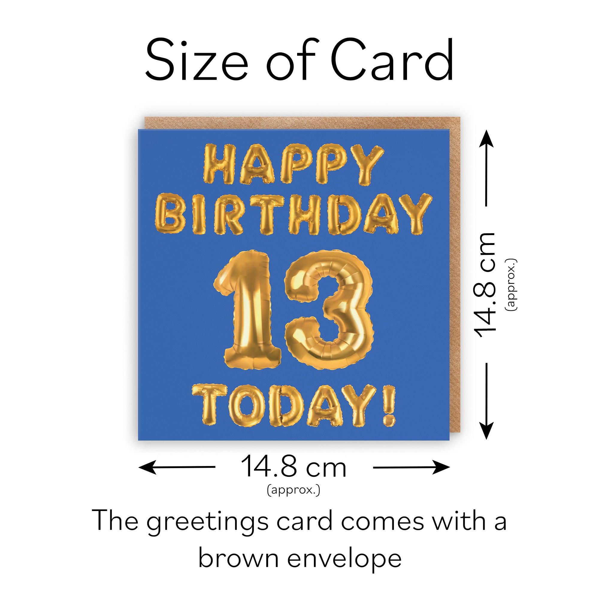 13th Birthday Card Blue Balloon - Default Title (TH02659)