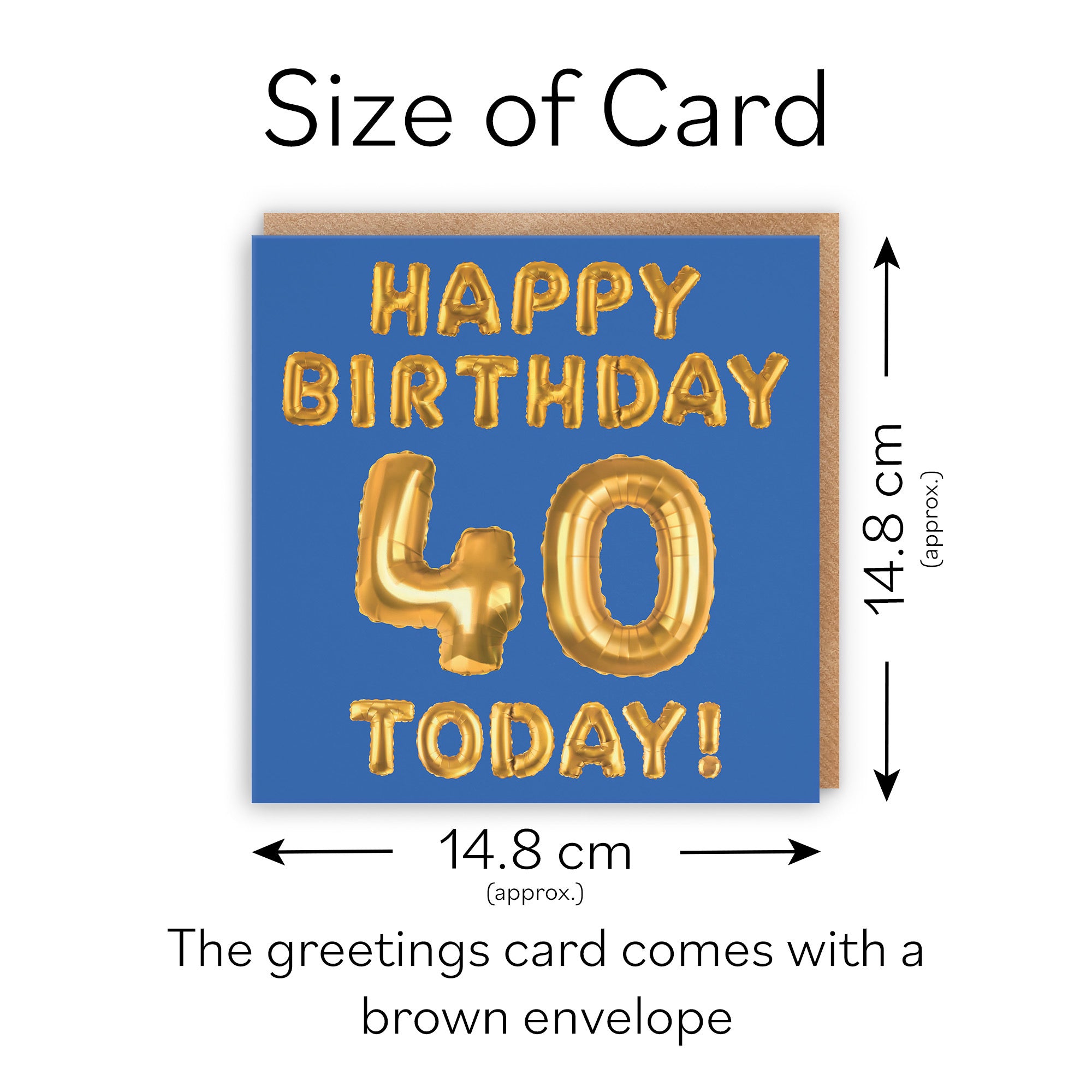 40th Birthday Card Blue Balloon - Default Title (TH02664)