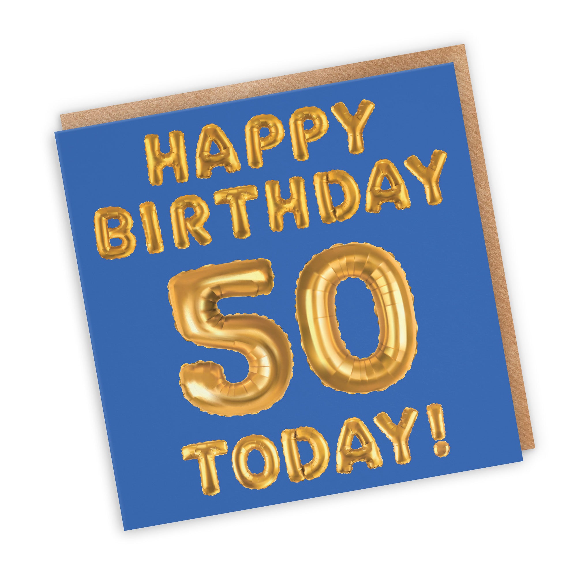 50th Birthday Card Blue Balloon - Default Title (TH02665)