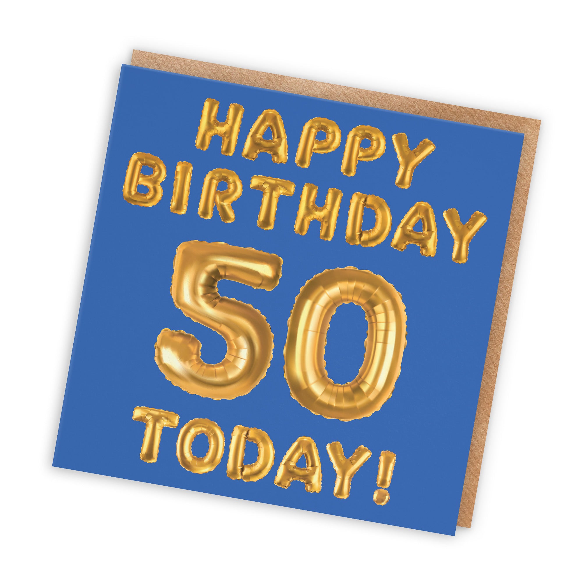 50th Birthday Card Blue Balloon - Default Title (TH02665)