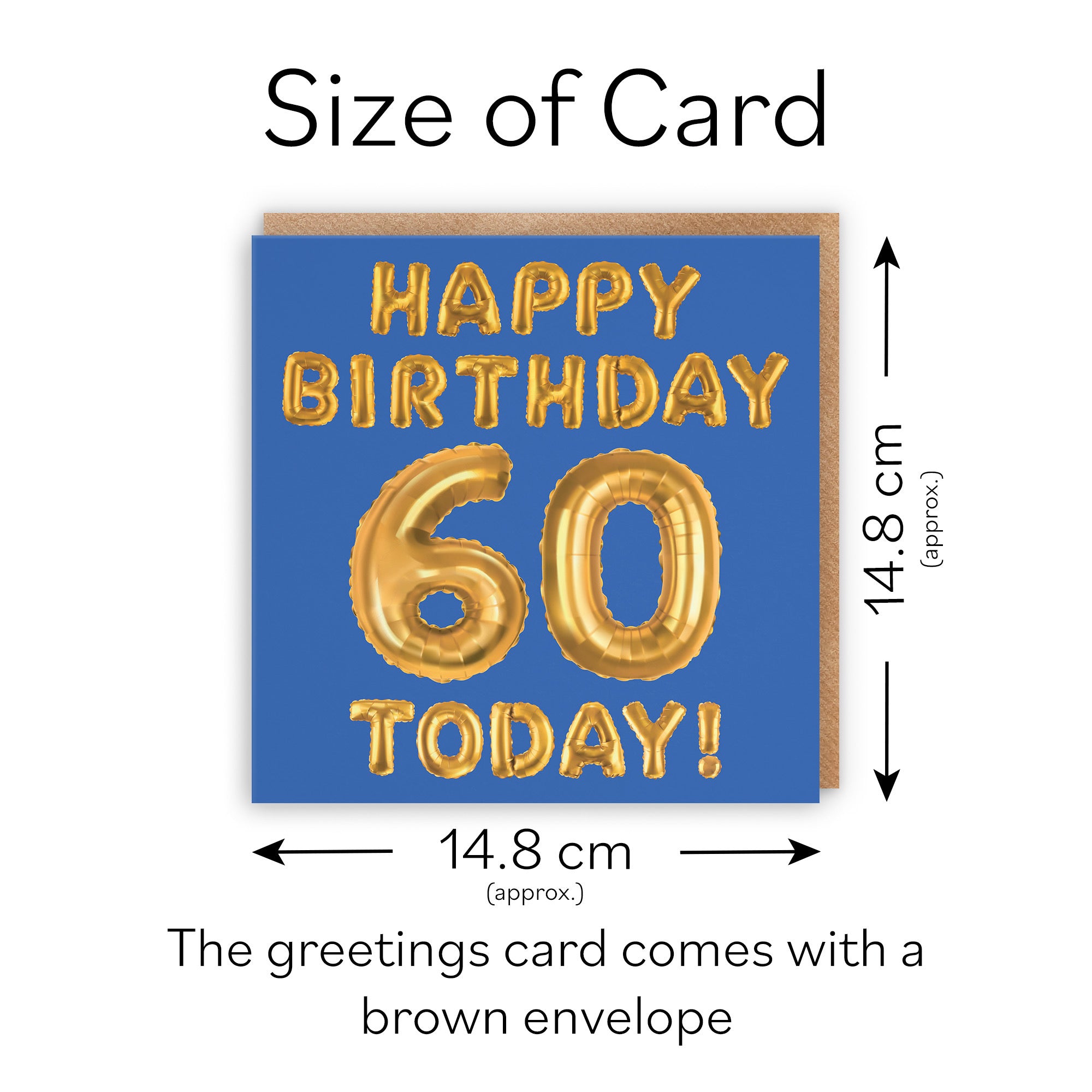 60th Birthday Card Blue Balloon - Default Title (TH02666)