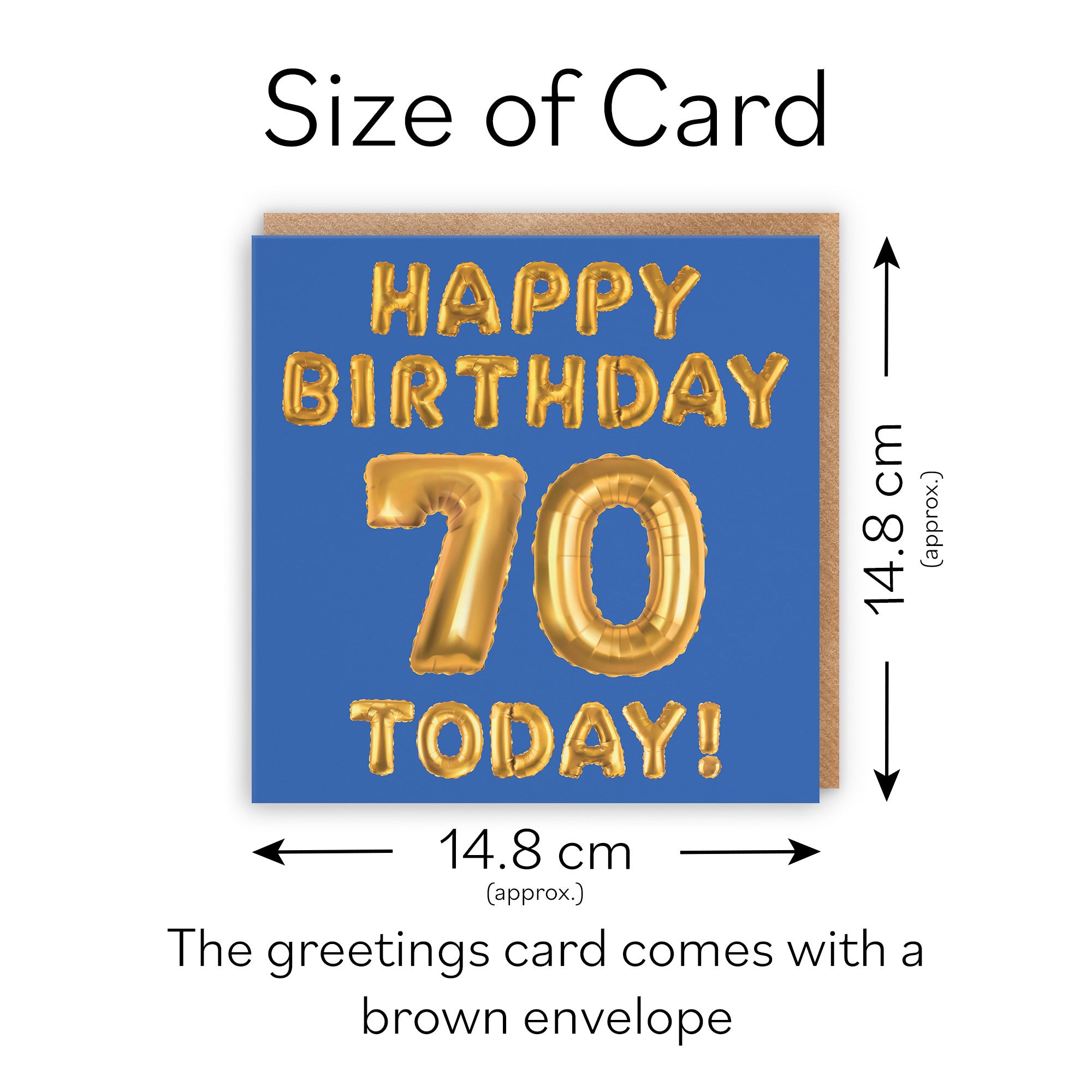 70th Birthday Card Blue Balloon - Default Title (TH02667)