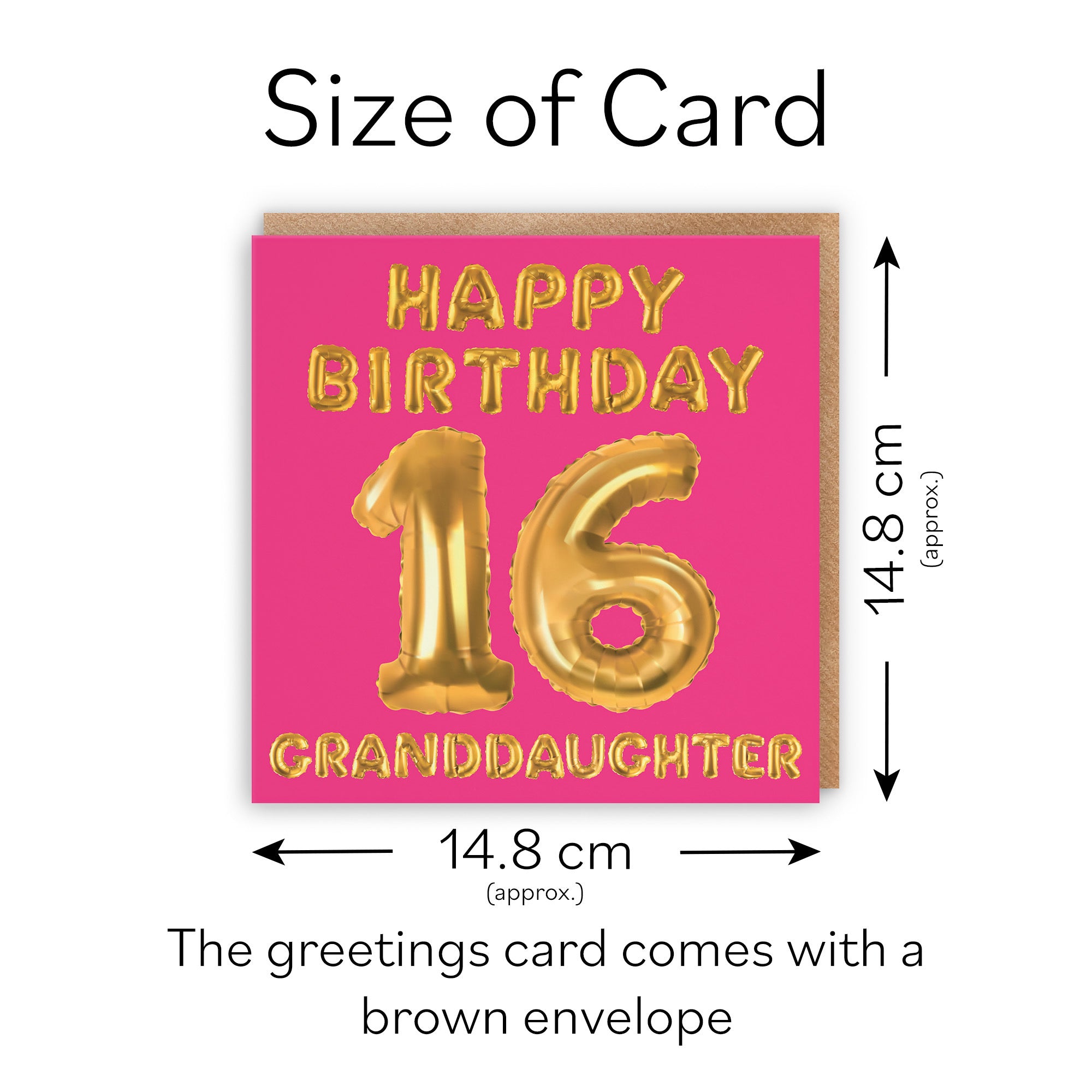 16th Granddaughter Birthday Card Balloon - Default Title (TH02668)
