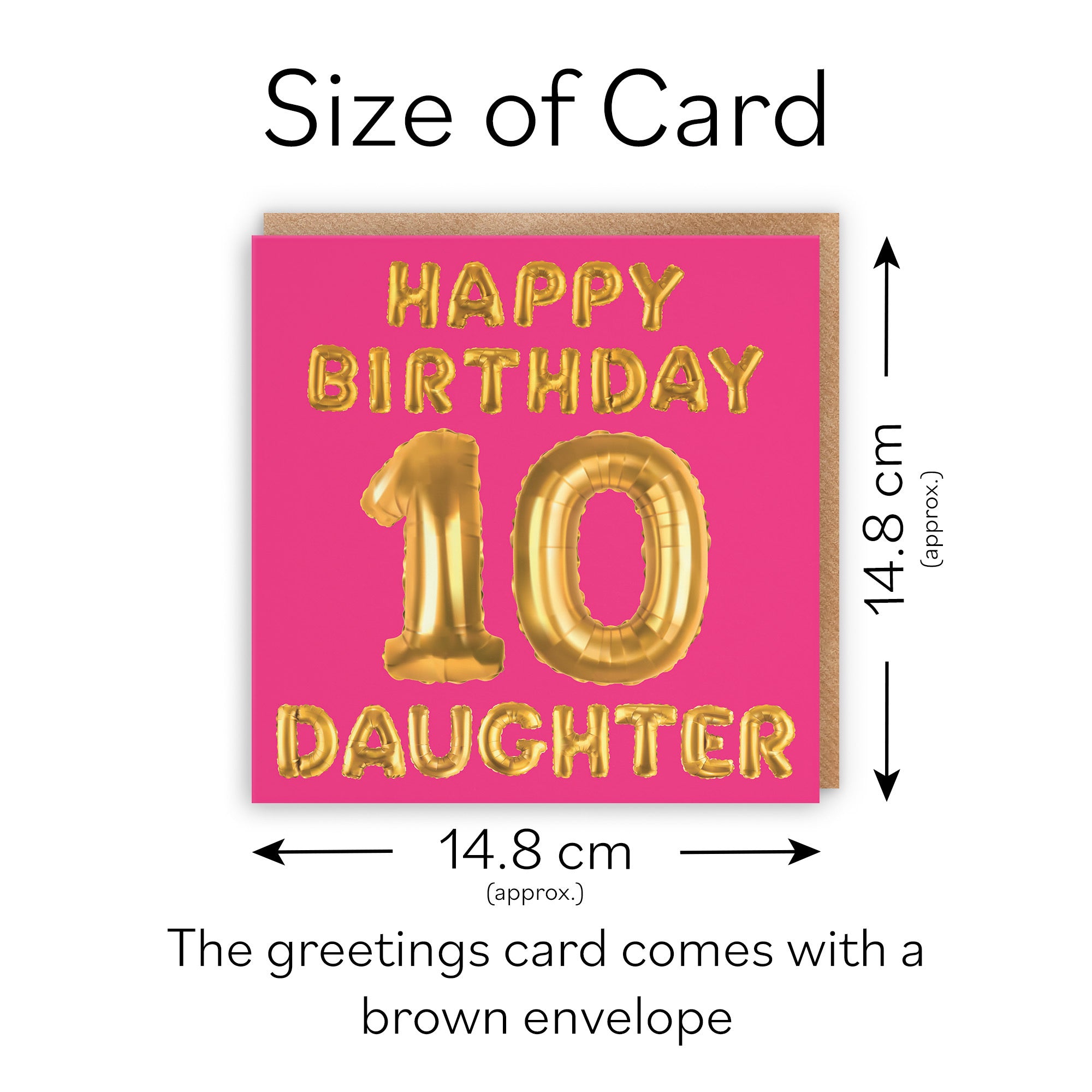 10th Daughter Birthday Card Balloon - Default Title (TH02670)