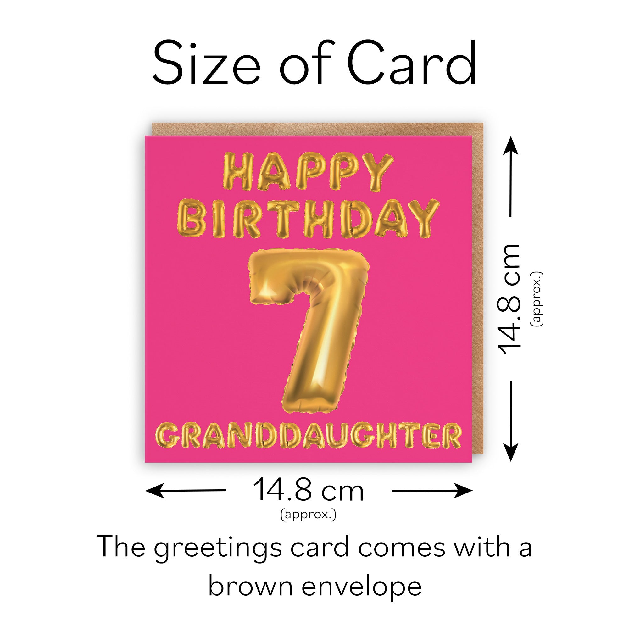 7th Granddaughter Birthday Card Balloon - Default Title (TH02673)