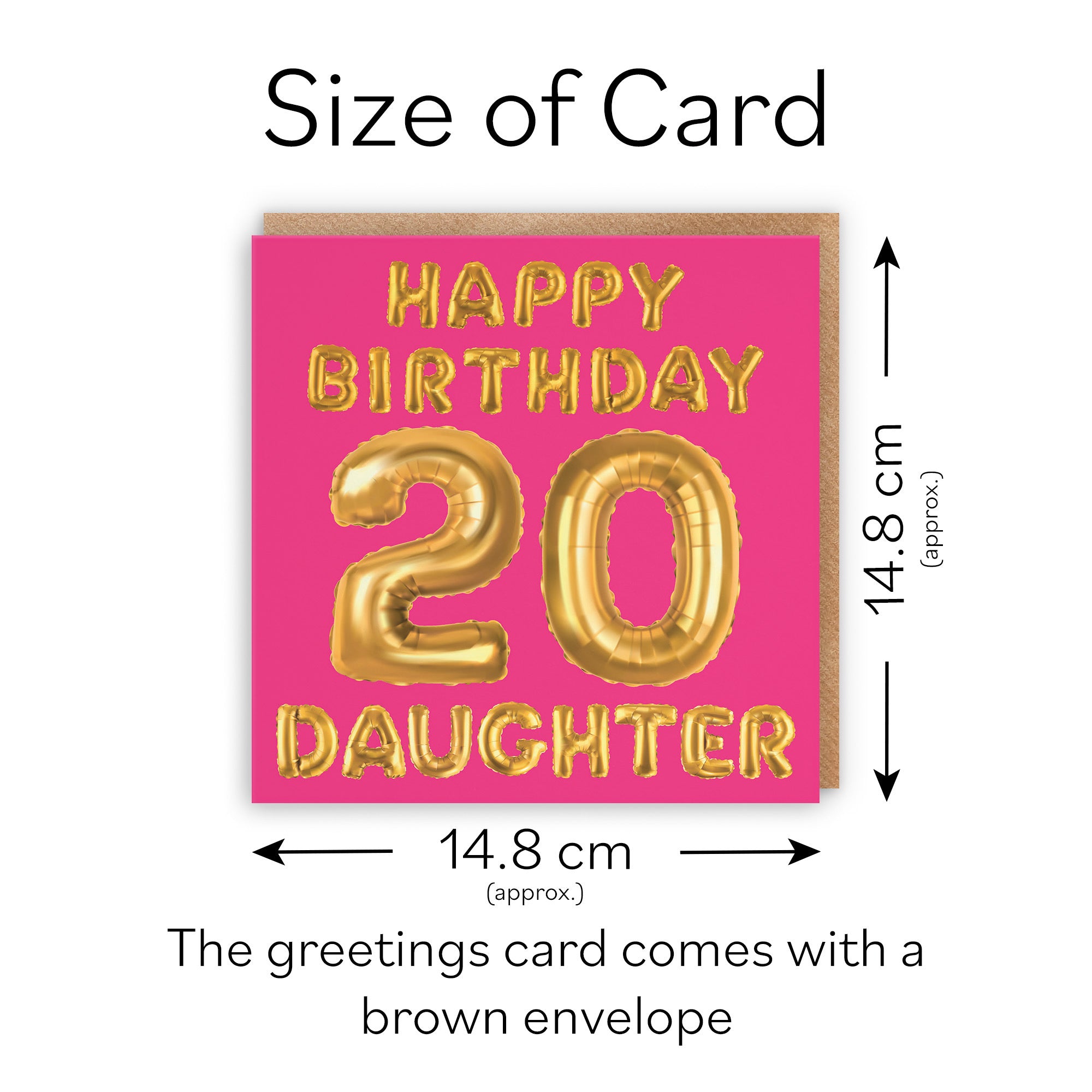 20th Daughter Birthday Card Balloon - Default Title (TH02678)