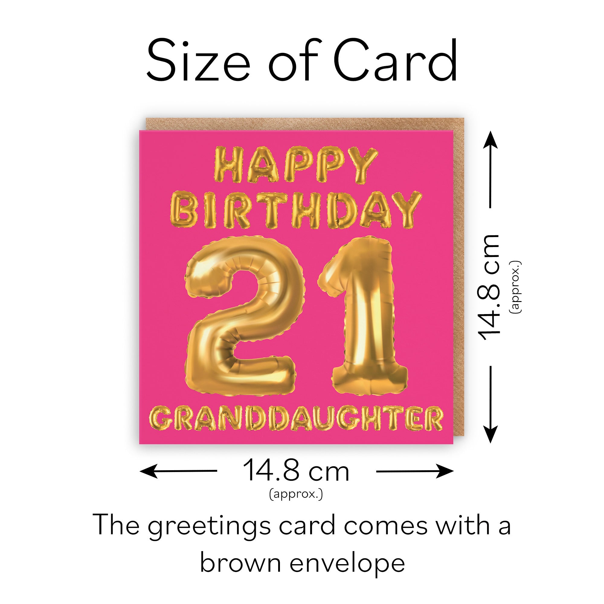 21st Granddaughter Birthday Card Balloon - Default Title (TH02679)