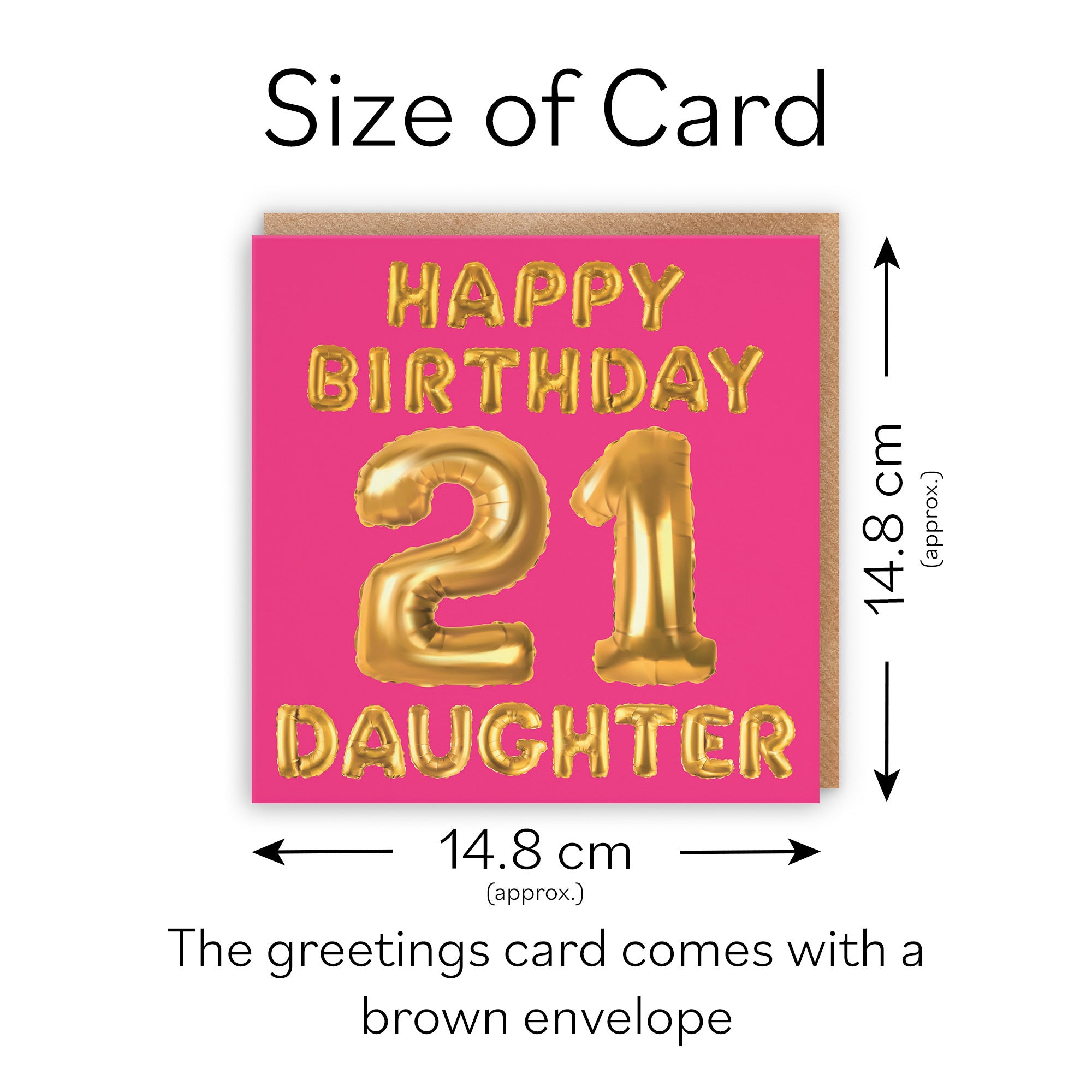 21st Daughter Birthday Card Balloon - Default Title (TH02680)