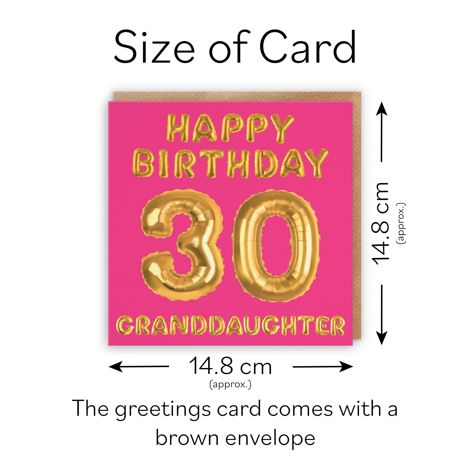 30th Granddaughter Birthday Card Balloon - Default Title (TH02683)