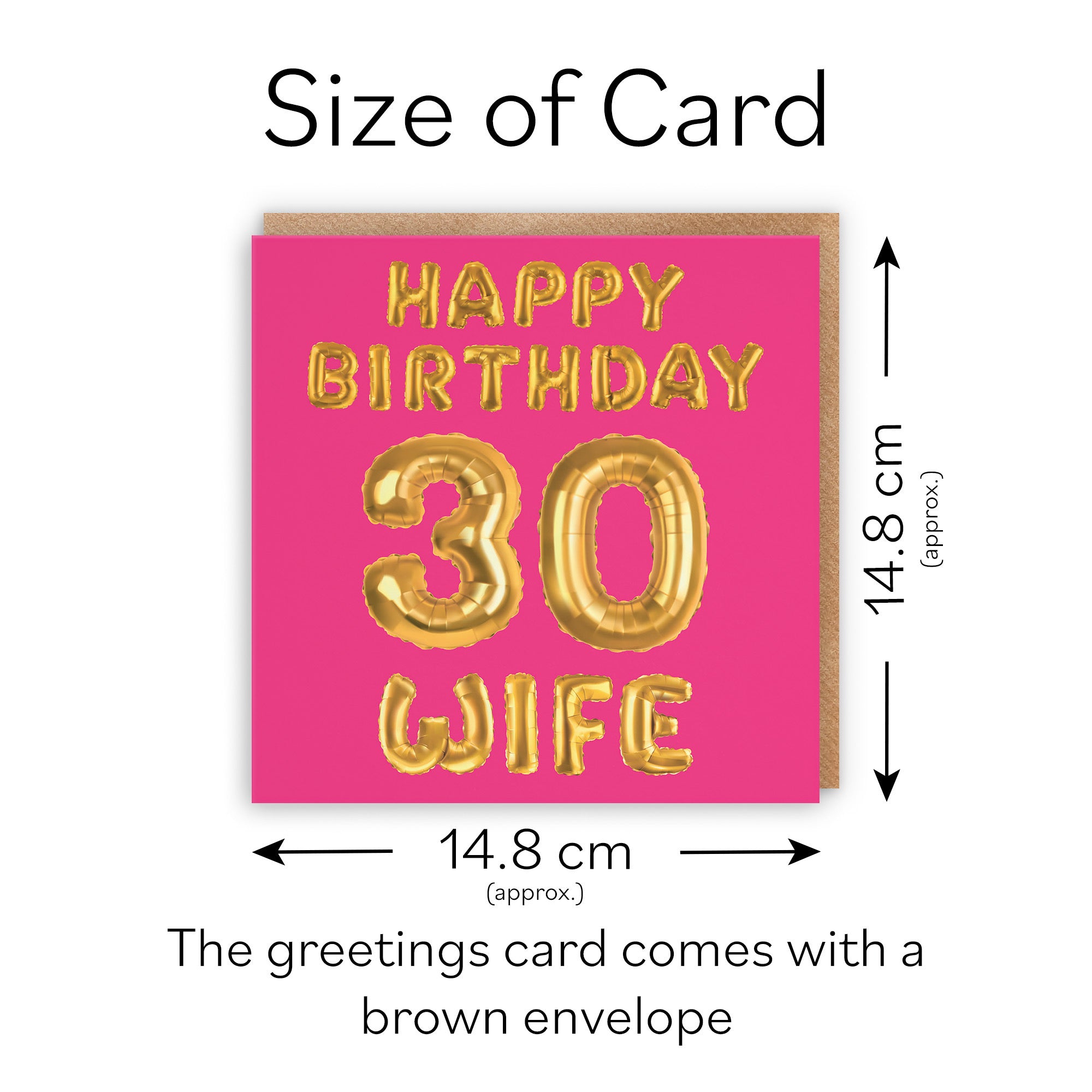 30th Wife Birthday Card Balloon - Default Title (TH02685)