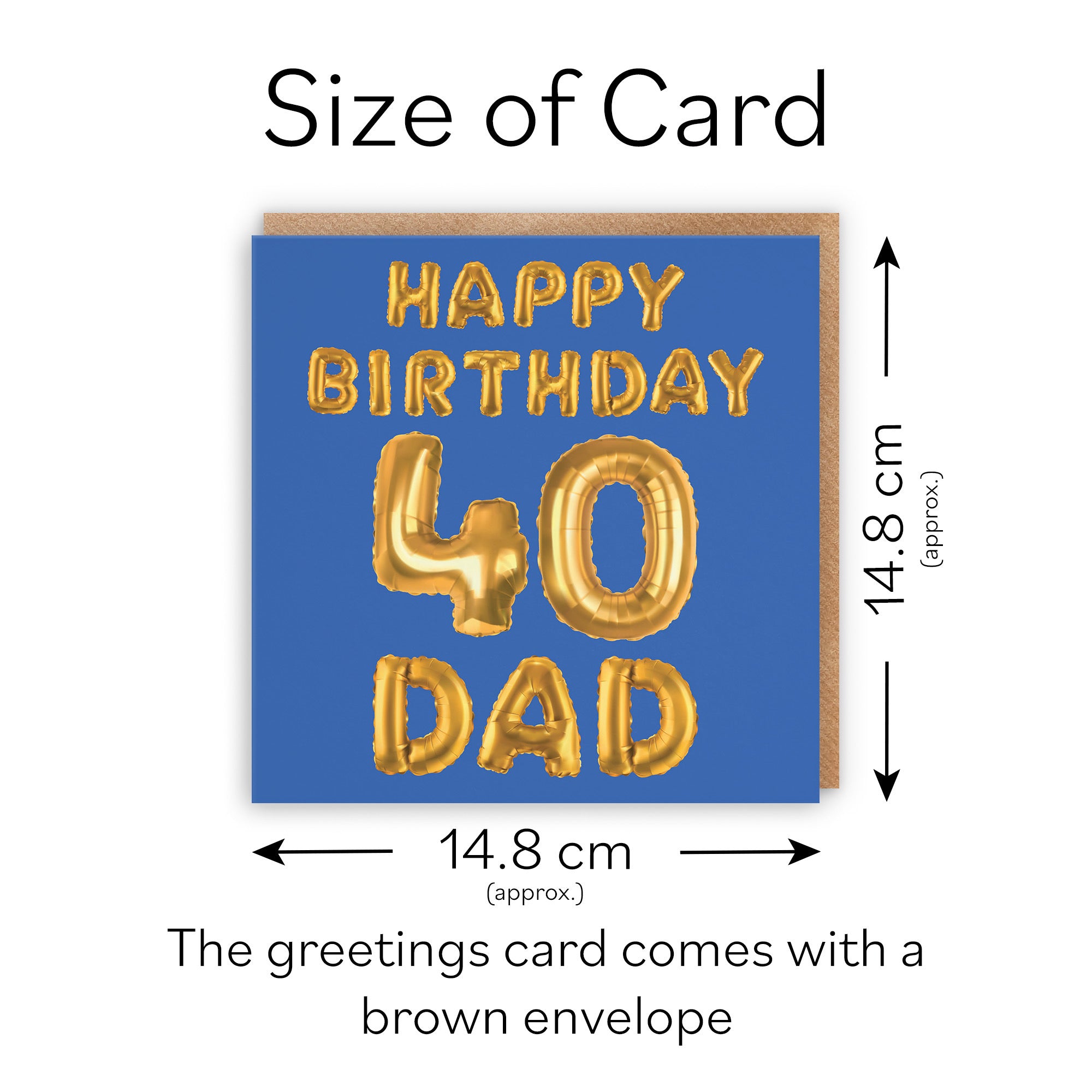 40th Dad Birthday Card Balloon - Default Title (TH02687)