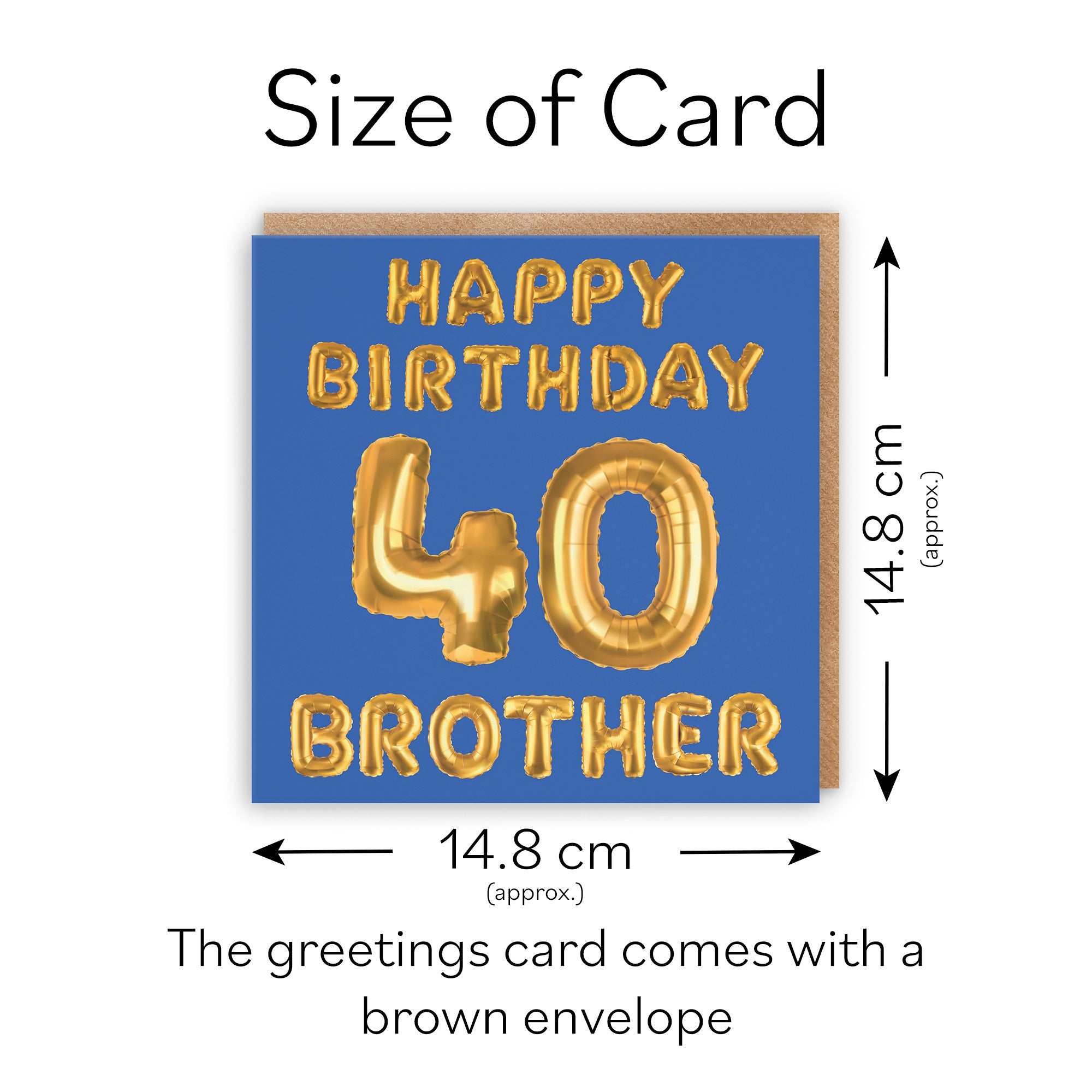 40th Brother Birthday Card Balloon - Default Title (TH02688)
