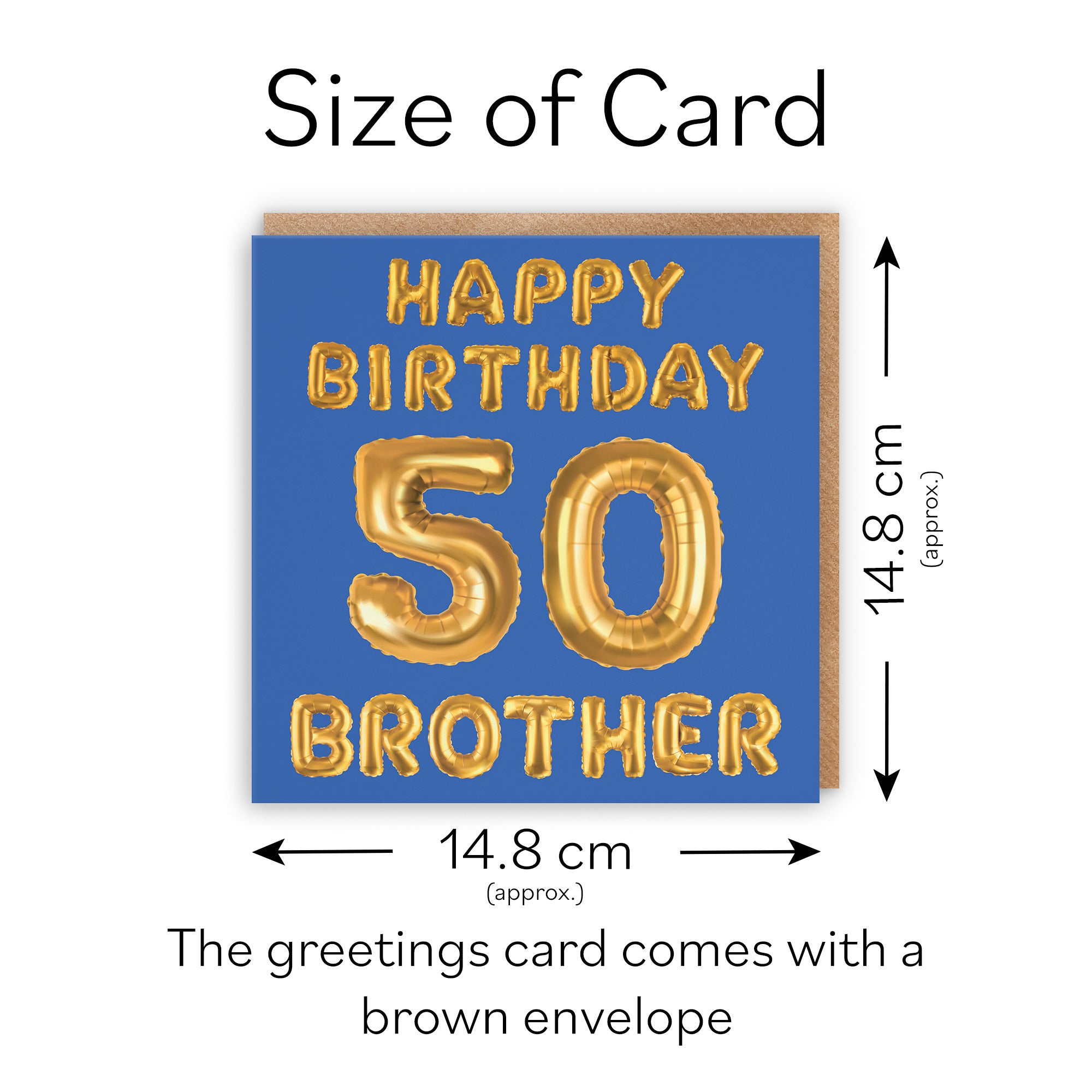50th Brother Birthday Card Balloon - Default Title (TH02690)