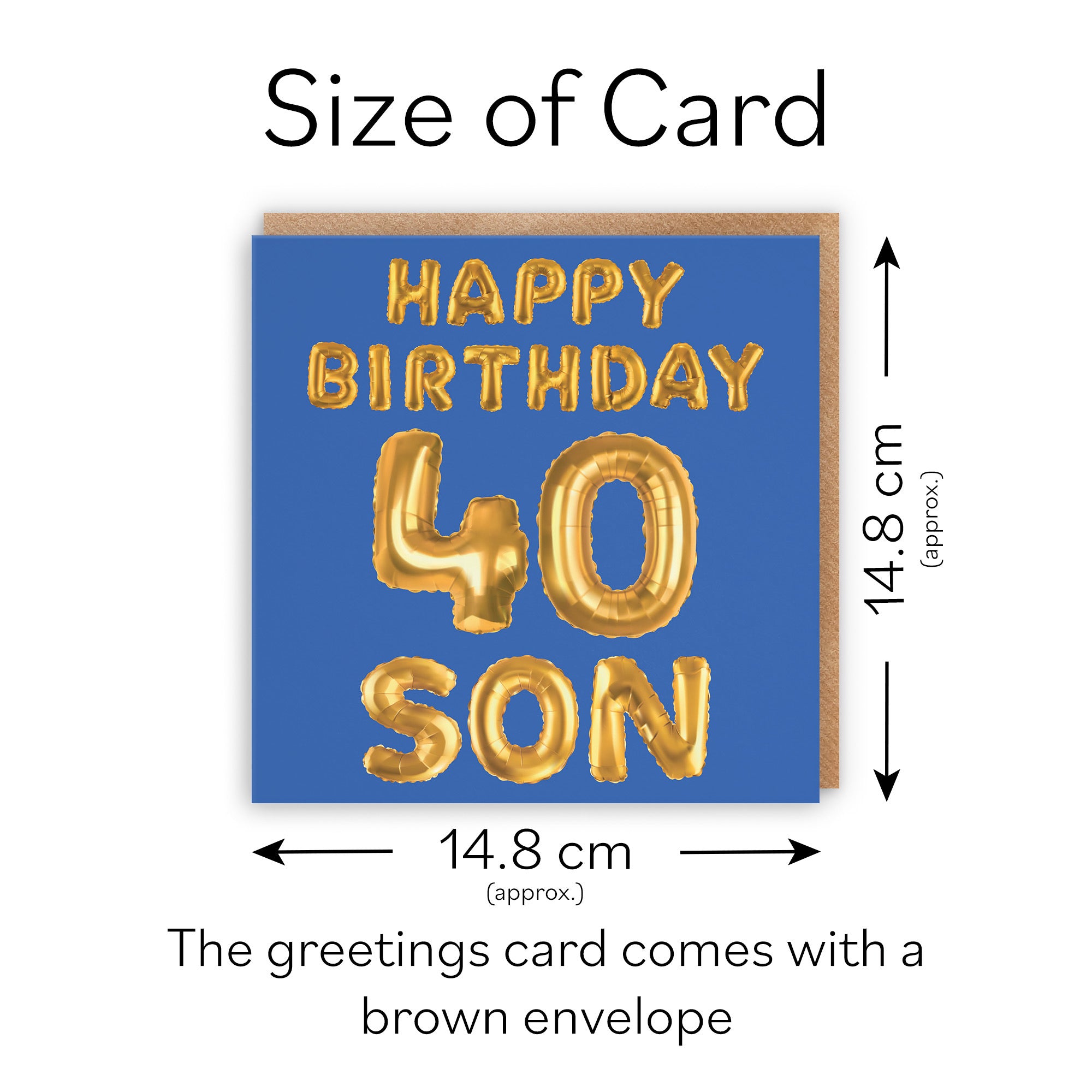40th Son Birthday Card Balloon - Default Title (TH02692)