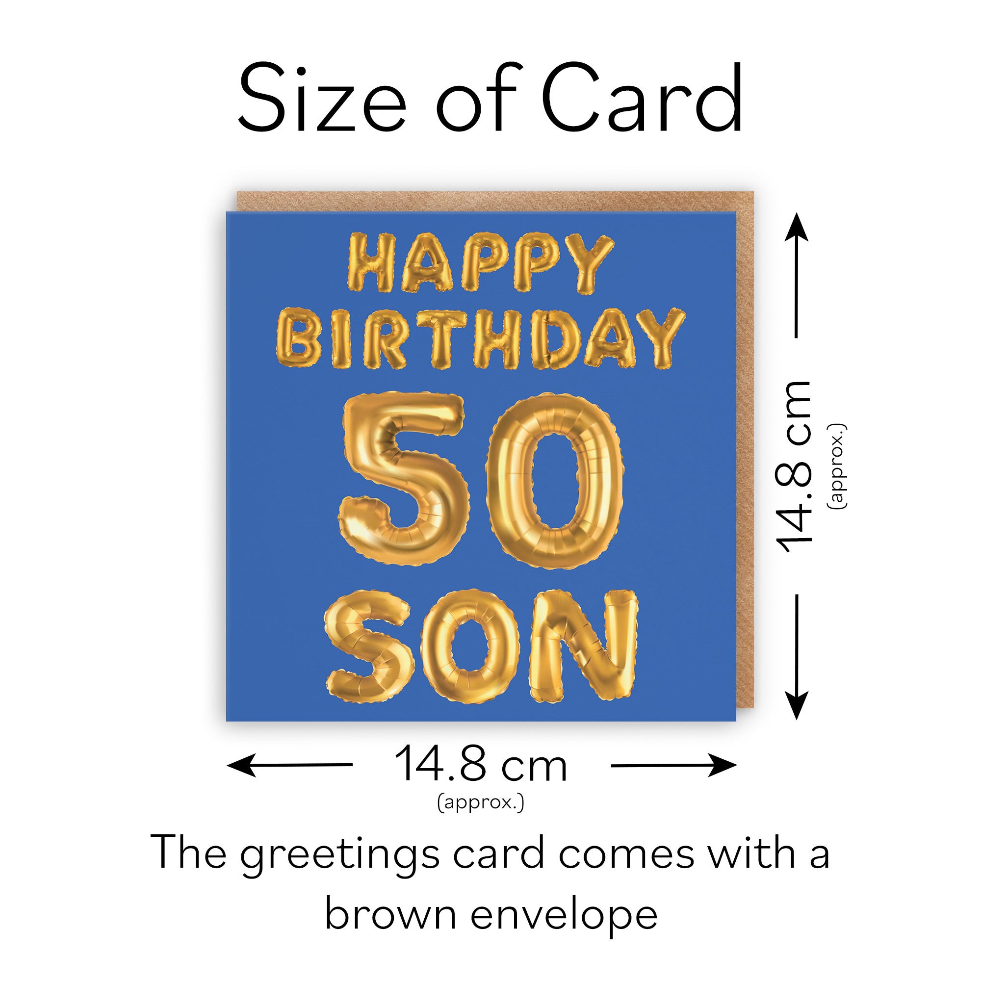 50th Son Birthday Card Balloon - Default Title (TH02693)